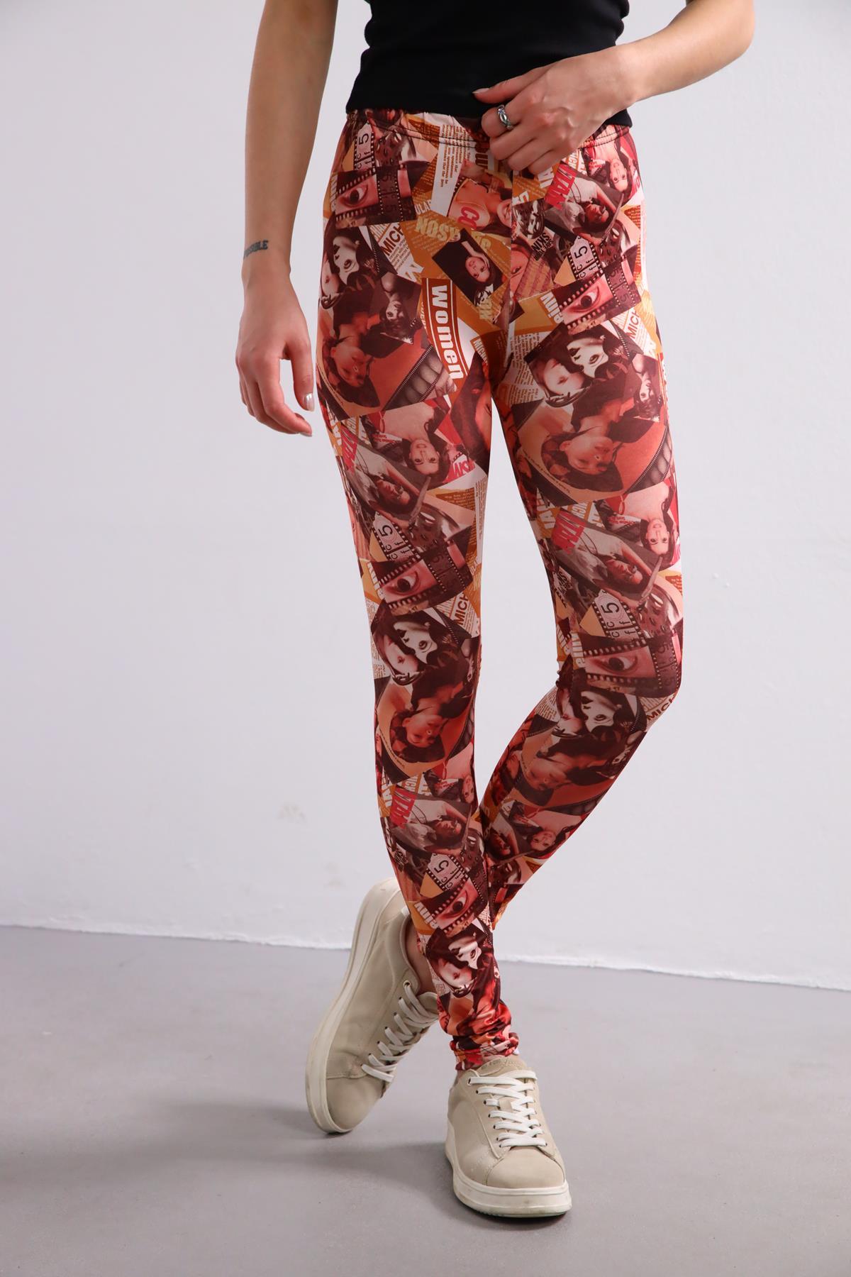 Renkli Desenli Tayt - Şaman Butik Renkli Desenli Tayt