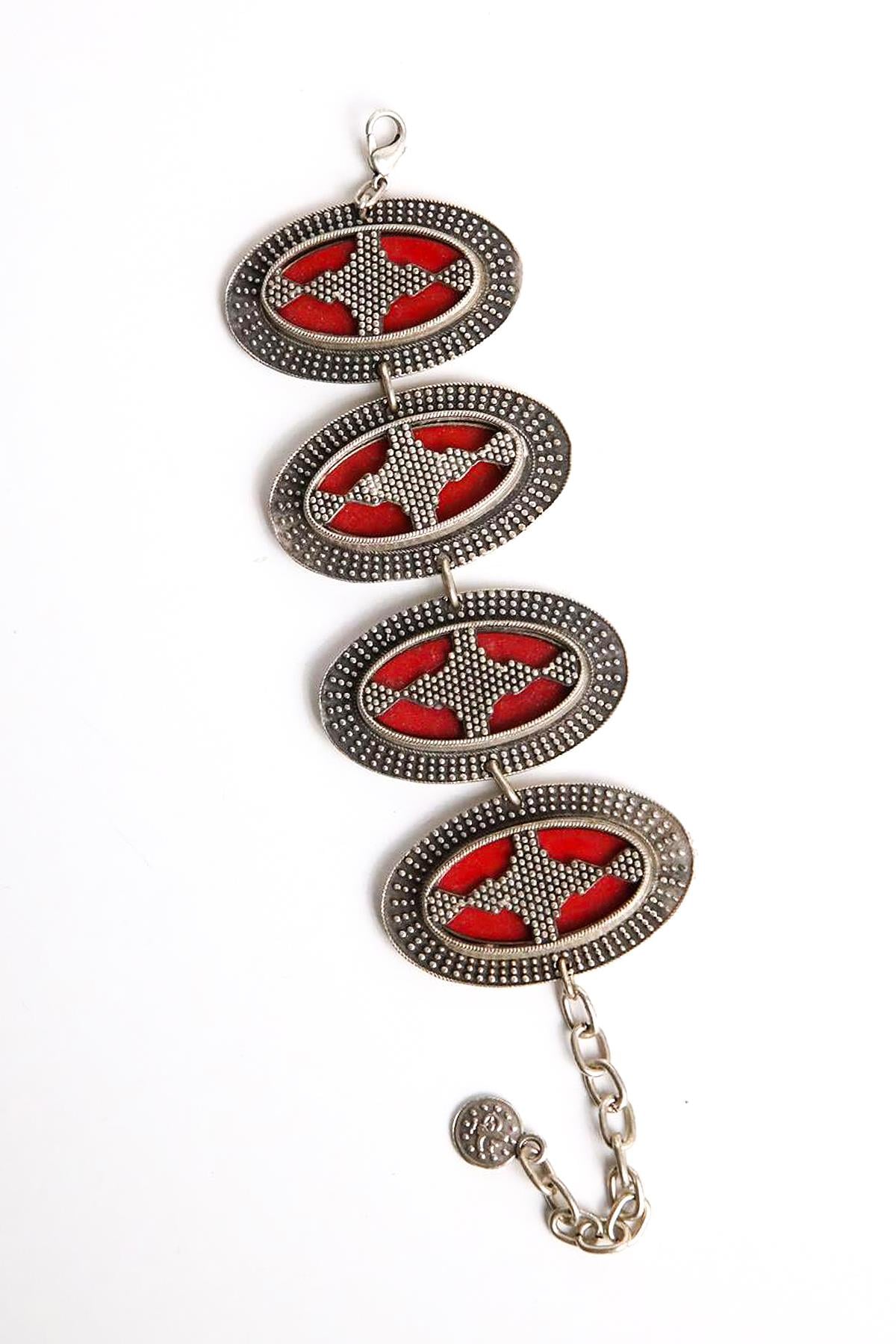  Akik Taşlı Tasarım Gümüş Bileklik