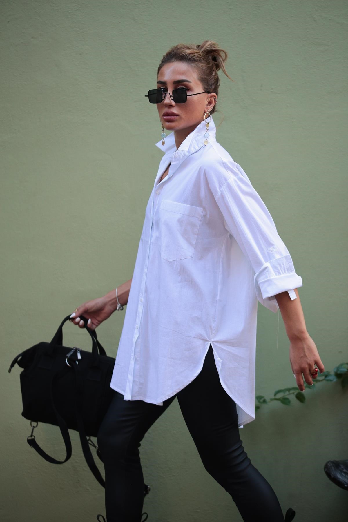 Beyaz Salaş Cepli Düz Gömlek - Şaman Butik - Bohem Giyim ve Aksesuar |  Kadın & Erkek