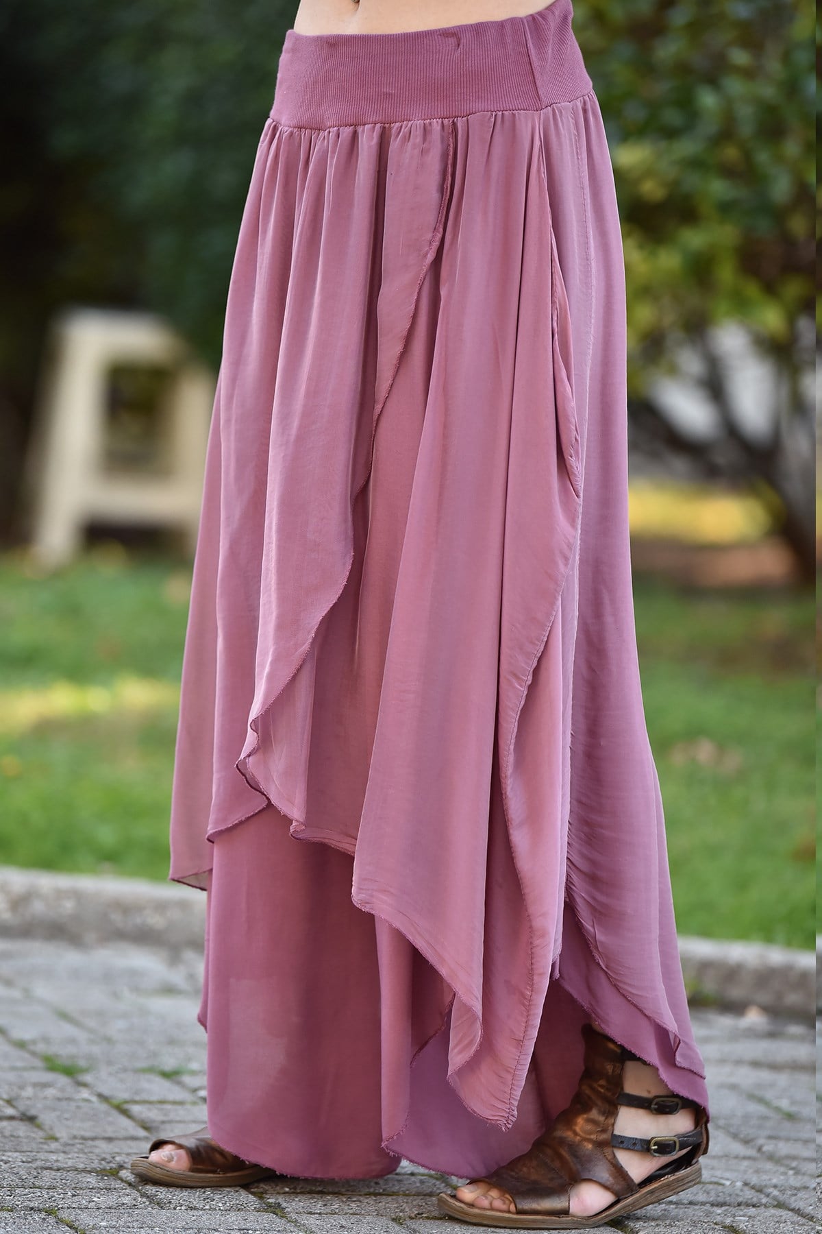 Gül Kurusu İpek Kelebek Şalvar