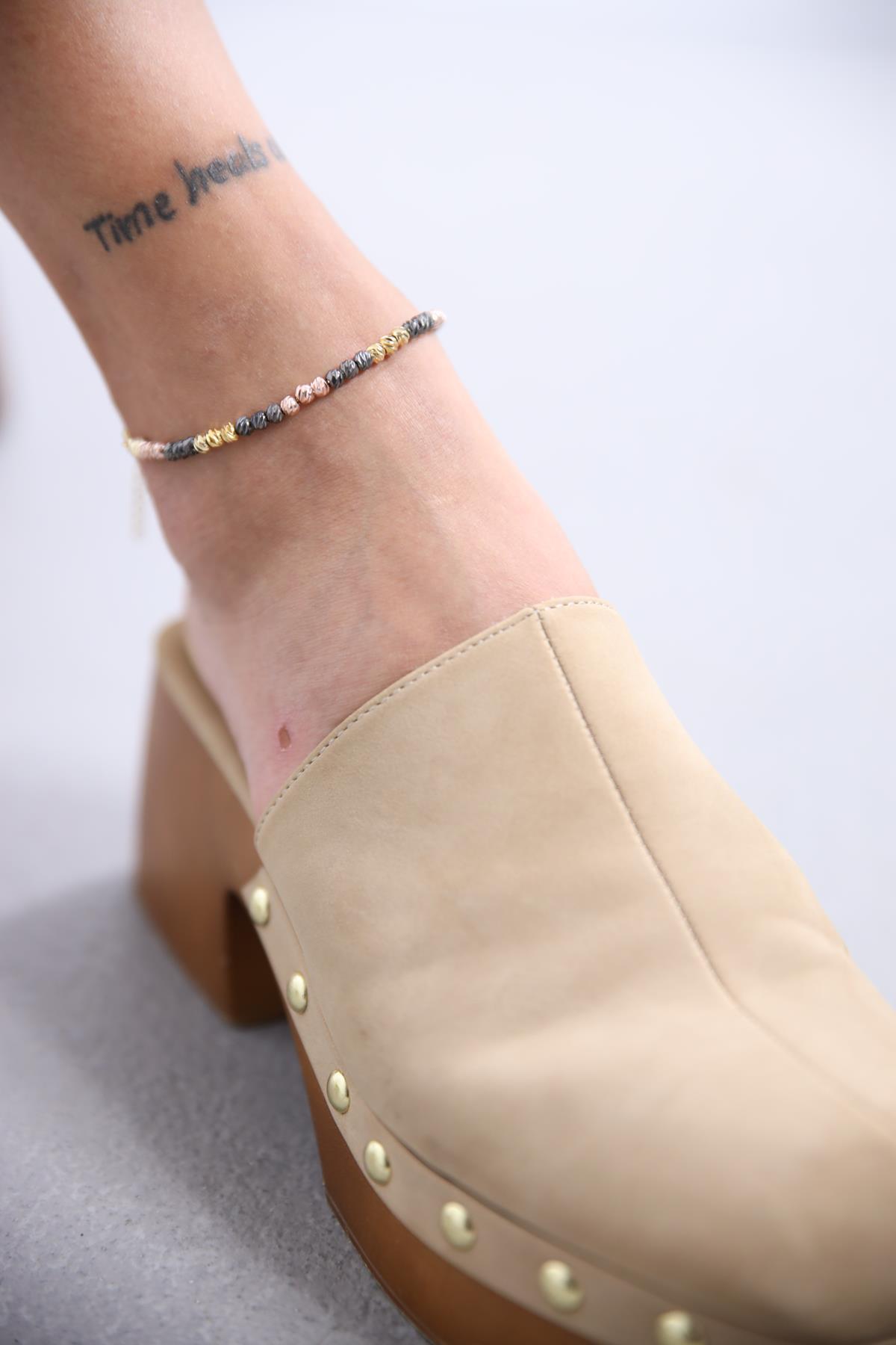 Kaplama Boncuklu Tasarım Halhal - Şaman Butik Kaplama Boncuklu Tasarım Halhal