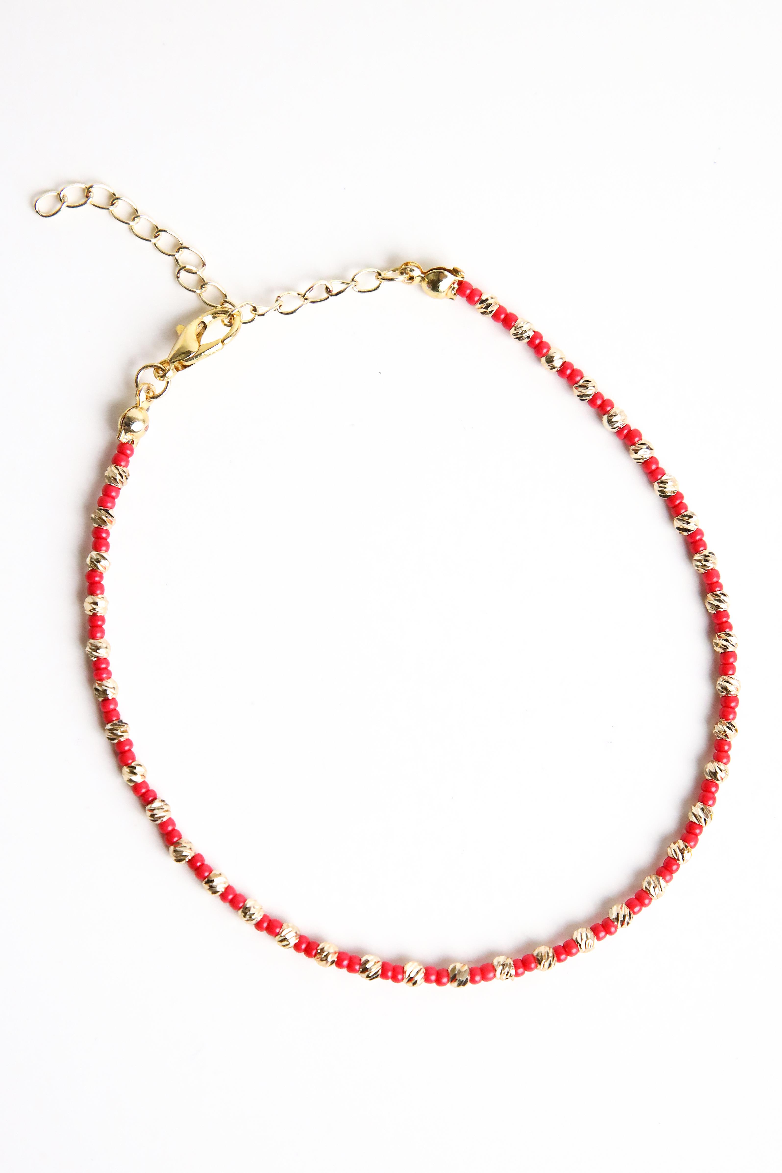 Kırmızı Dorika Halhal - Şaman Butik Kırmızı Dorika Halhal