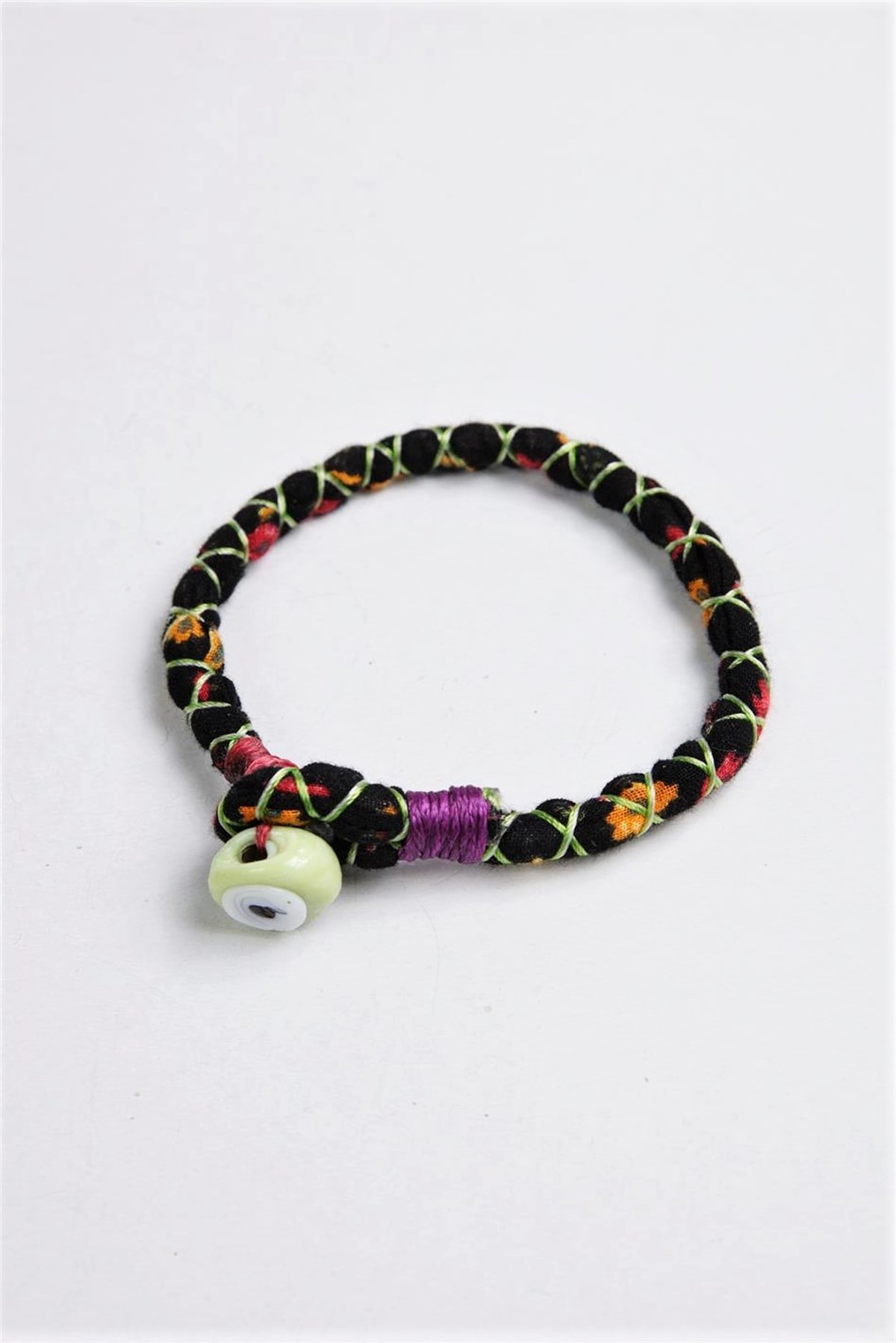  Seramik Nazar Boncuk Detaylı Renkli Tasarım Halhal