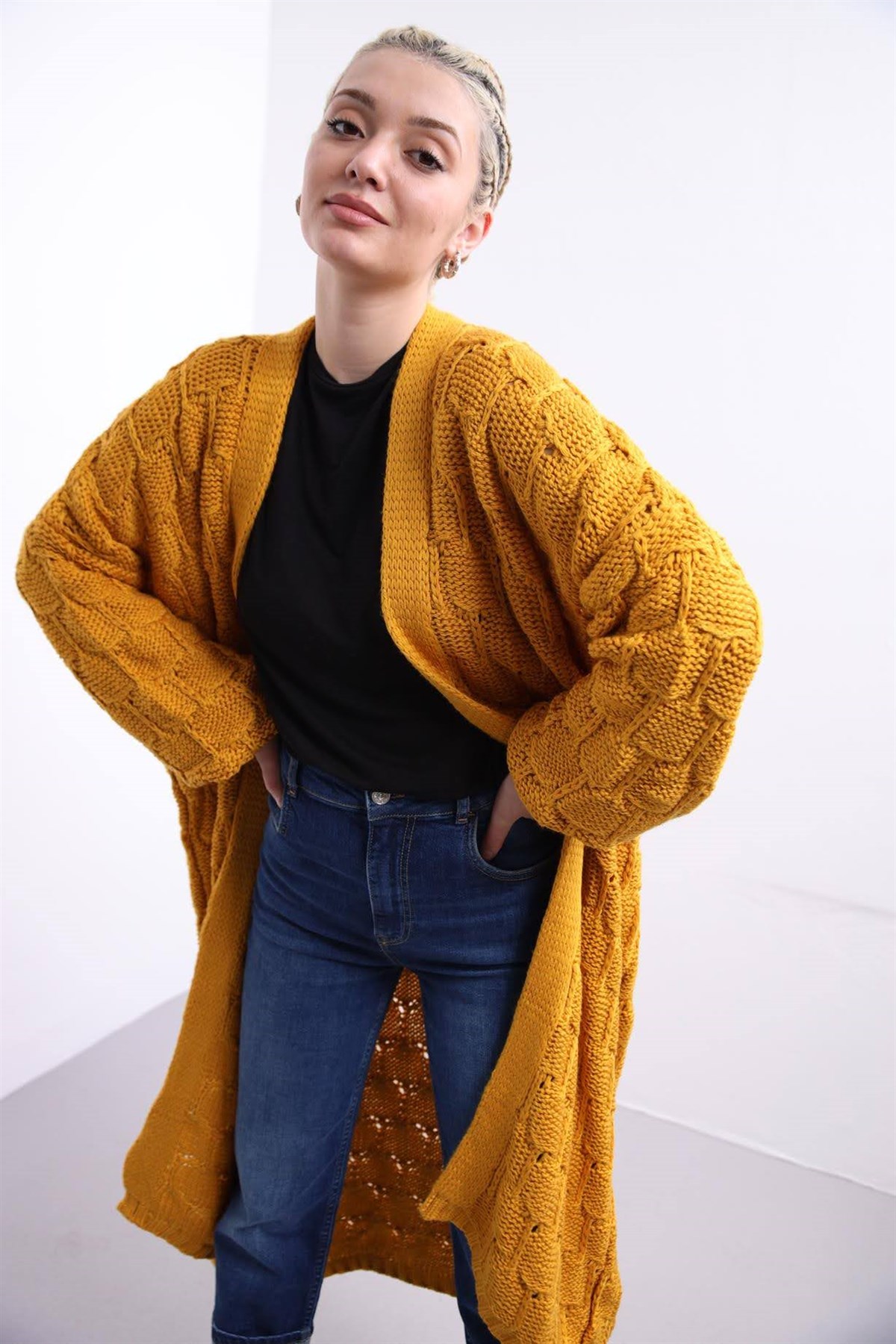 Topshop mustard deals cardigan