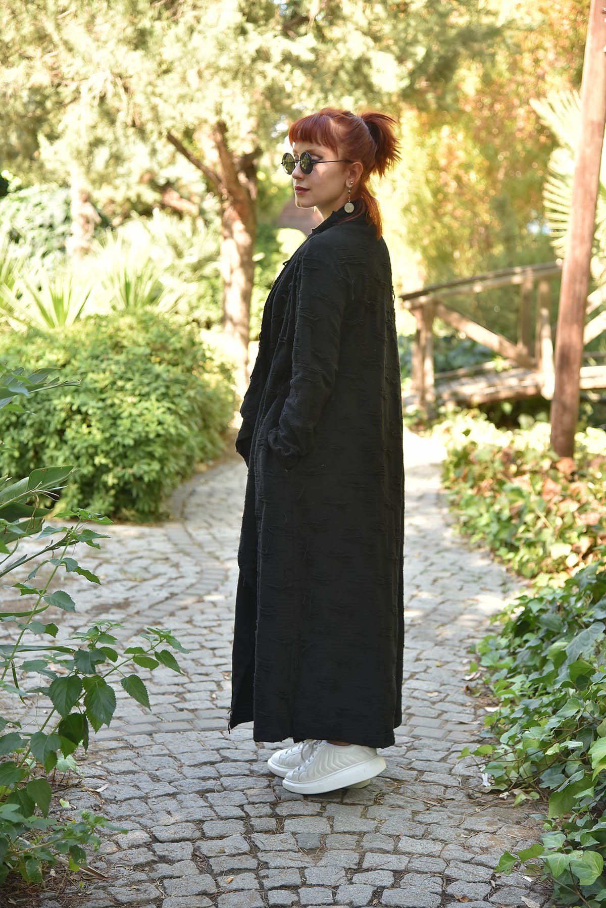 Siyah Fermuarlı Uzun Hırka - Şaman Butik - Bohem Giyim ve Aksesuar | Kadın  & Erkek