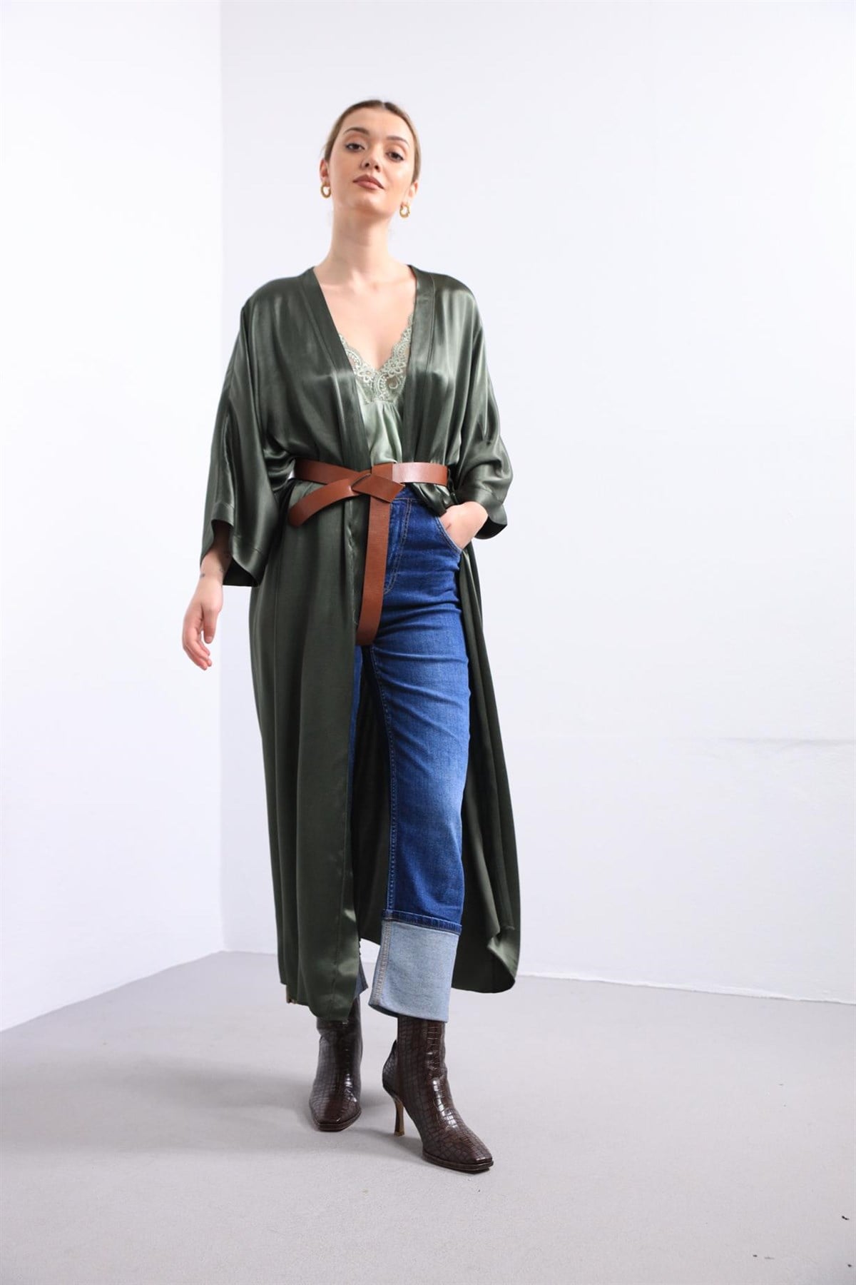  Haki Yarasa Kol Kimono
