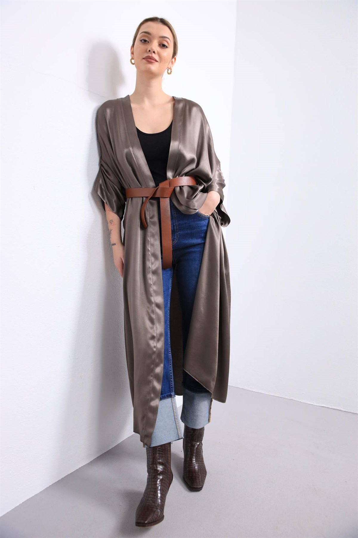 Vizon Yarasa Kol Kimono - Şaman Butik Vizon Yarasa Kol Kimono