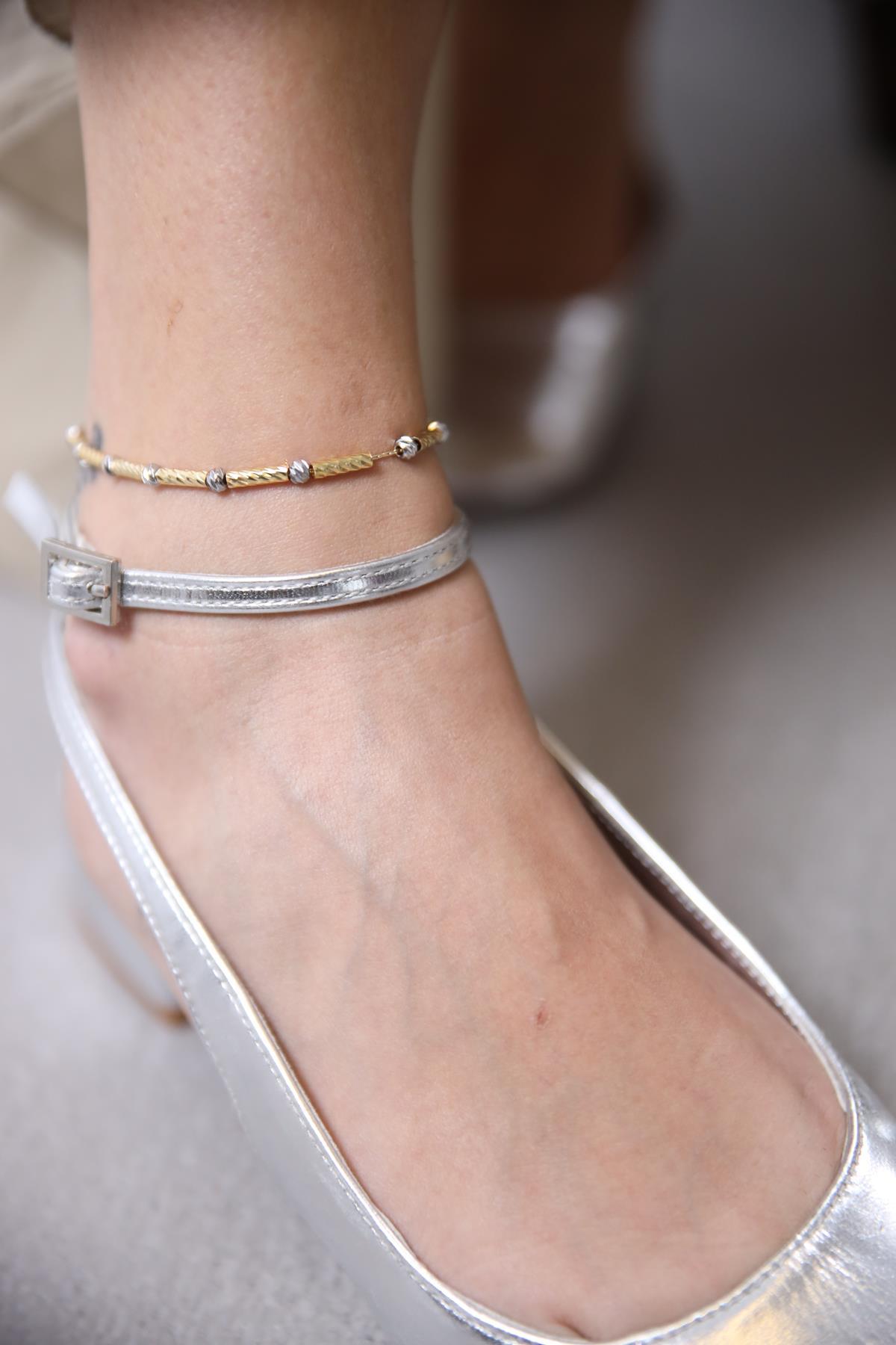 Boru Boncuk Detaylı Halhal - Şaman Butik Boru Boncuk Detaylı Halhal