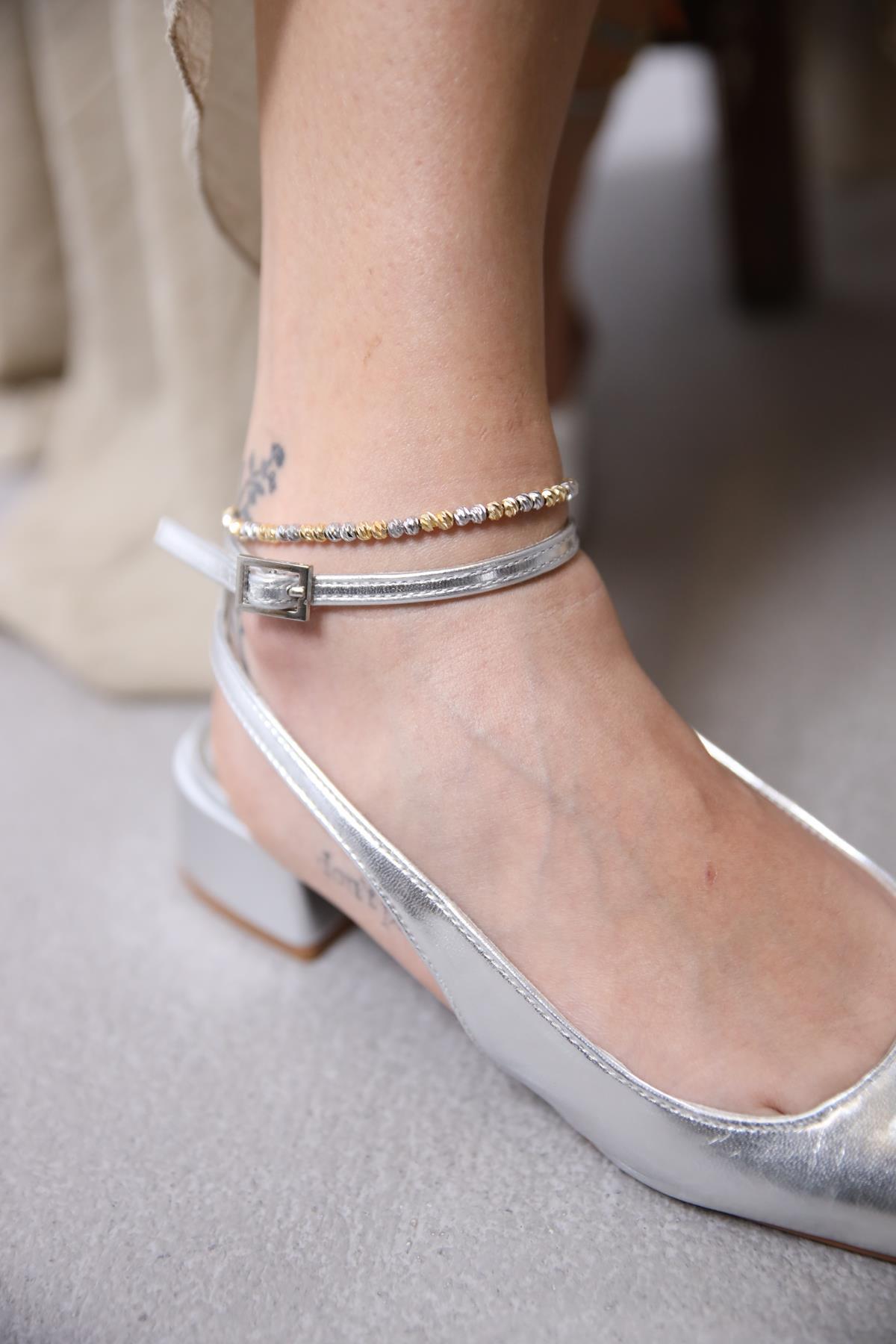 Kaplama Boncuklu Çift Renk Tasarım Halhal - Şaman Butik Kaplama Boncuklu Çift Renk Tasarım Halhal