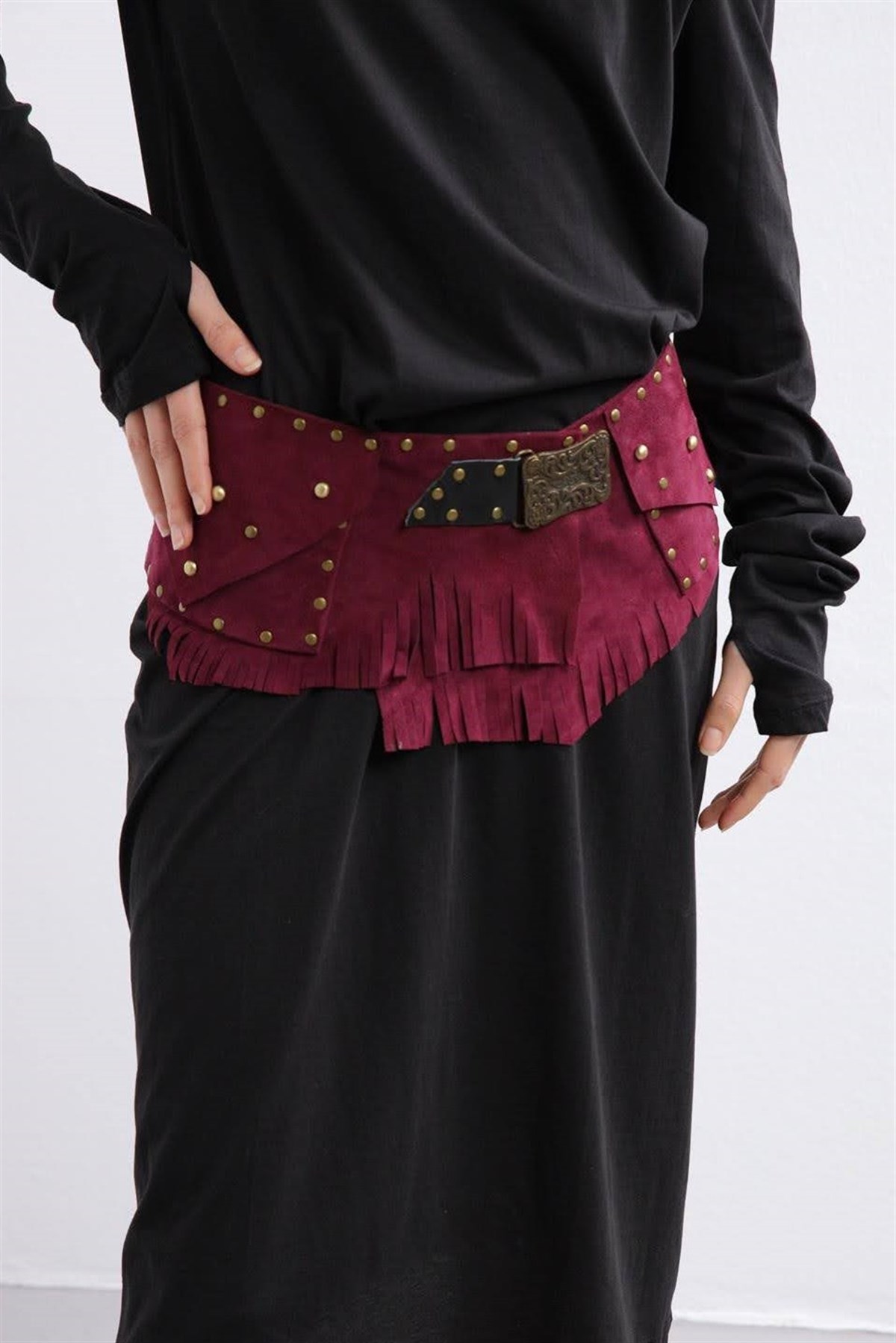  Bordo Cepli Deri Kemer