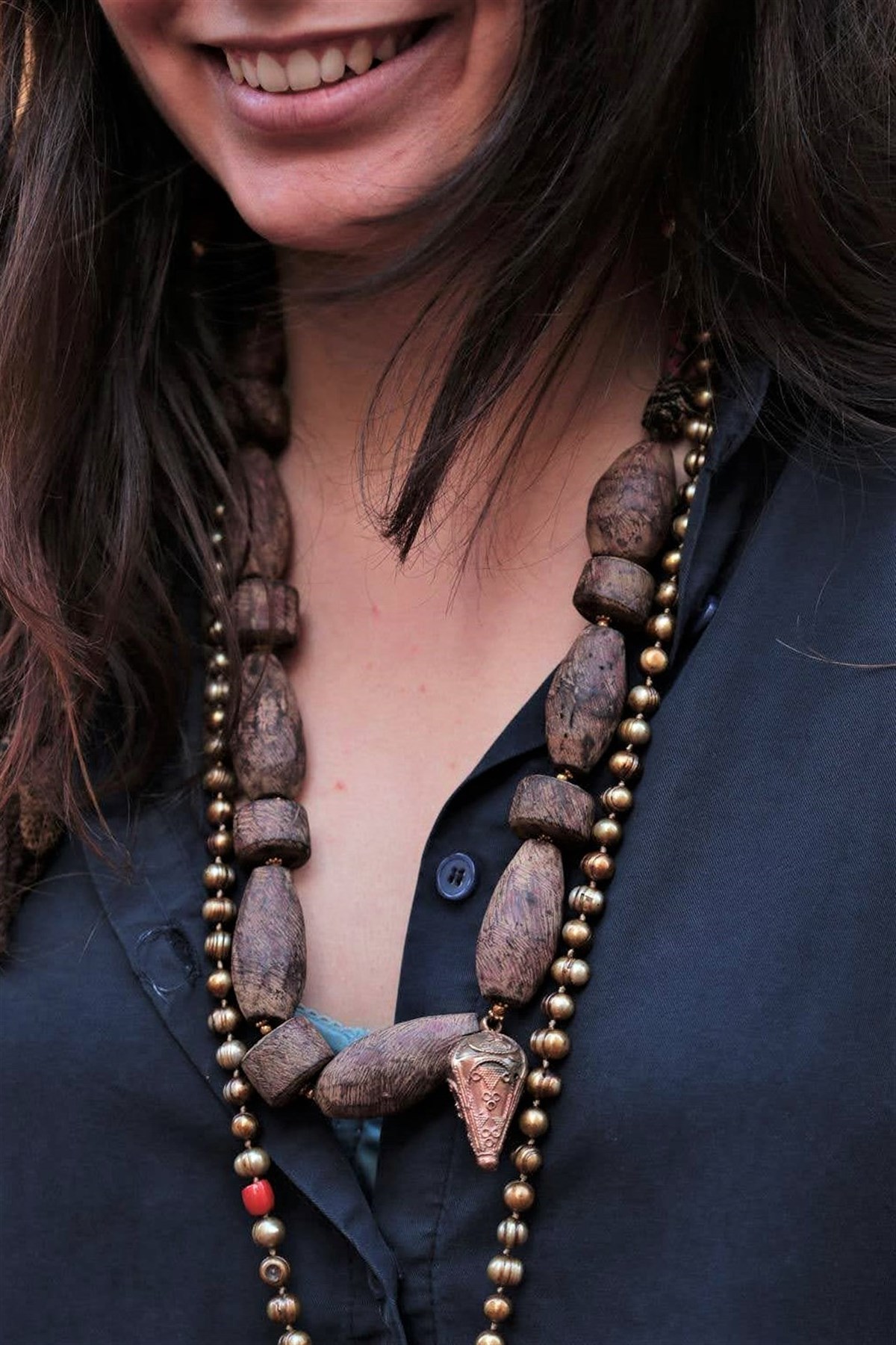 Bronz Ahşap Tasarım Kolye - Şaman Butik - Bohem Giyim ve Aksesuar | Kadın &  Erkek