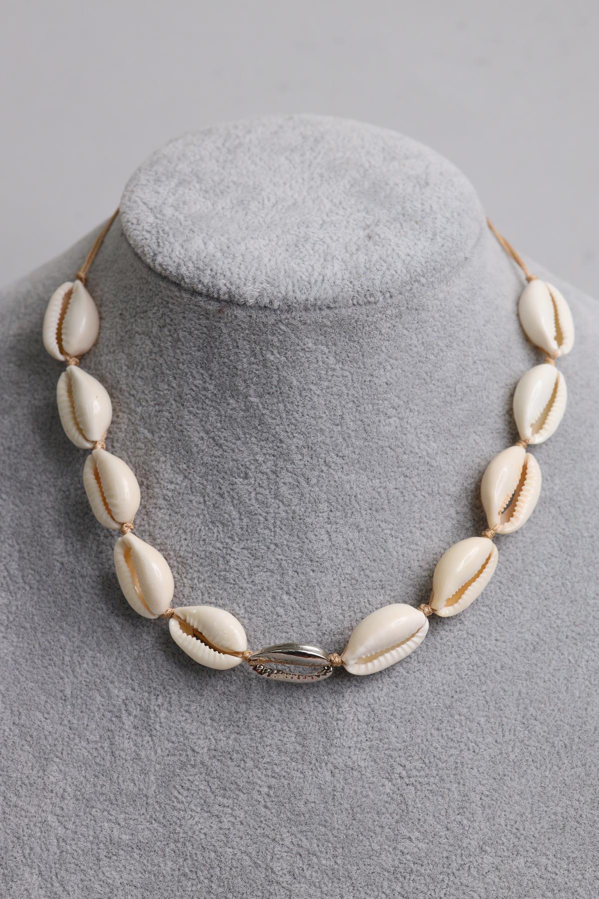  Deniz Kabuklu Tasma Kolye