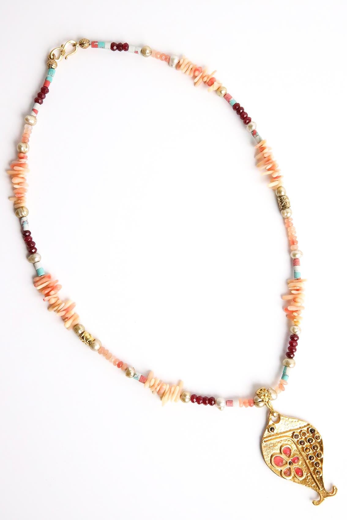 Mercan Taşlı Tasarım Kolye - Şaman Butik Mercan Taşlı Tasarım Kolye