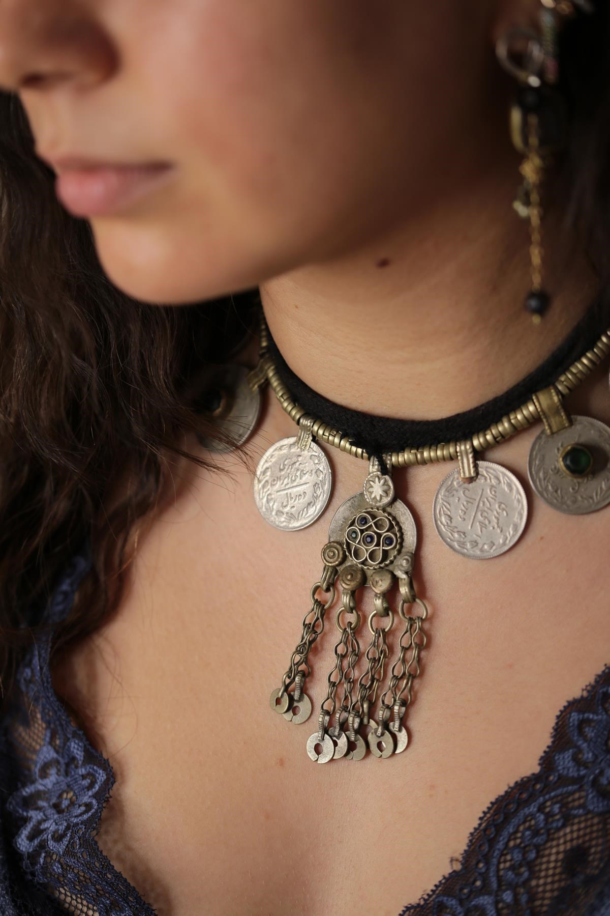 Püskül Detaylı Antika Tasarım Kolye - Şaman Butik Püskül Detaylı Antika Tasarım Kolye