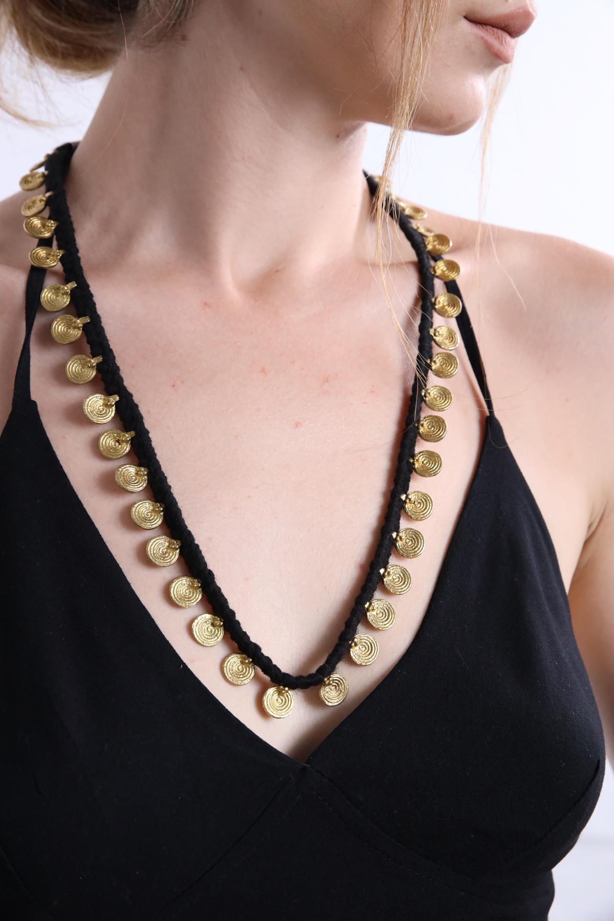 Spiral Parça Detaylı Kolye - Şaman Butik Spiral Parça Detaylı Kolye