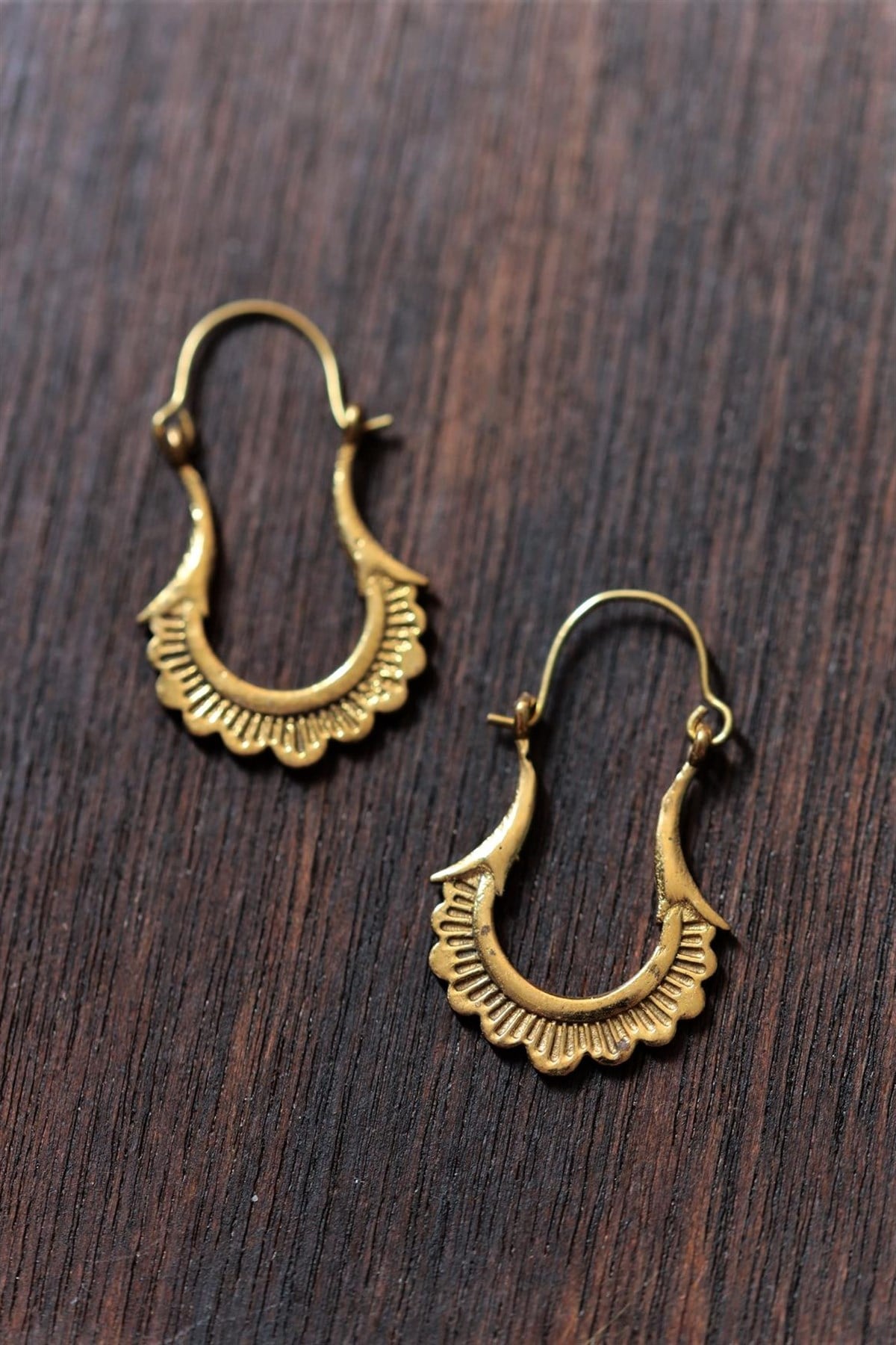  Bronz Antik İşlemeli Tasarım Küpe