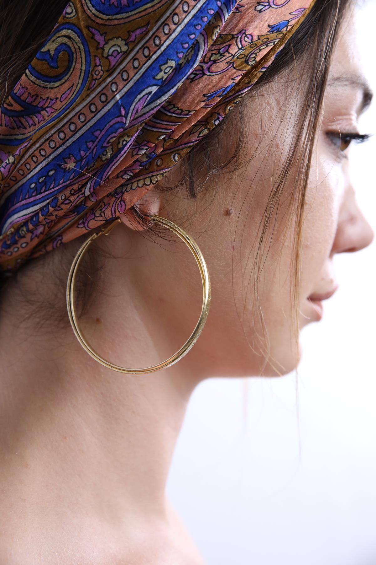  Bronz Üçlü Tasarım Küpe