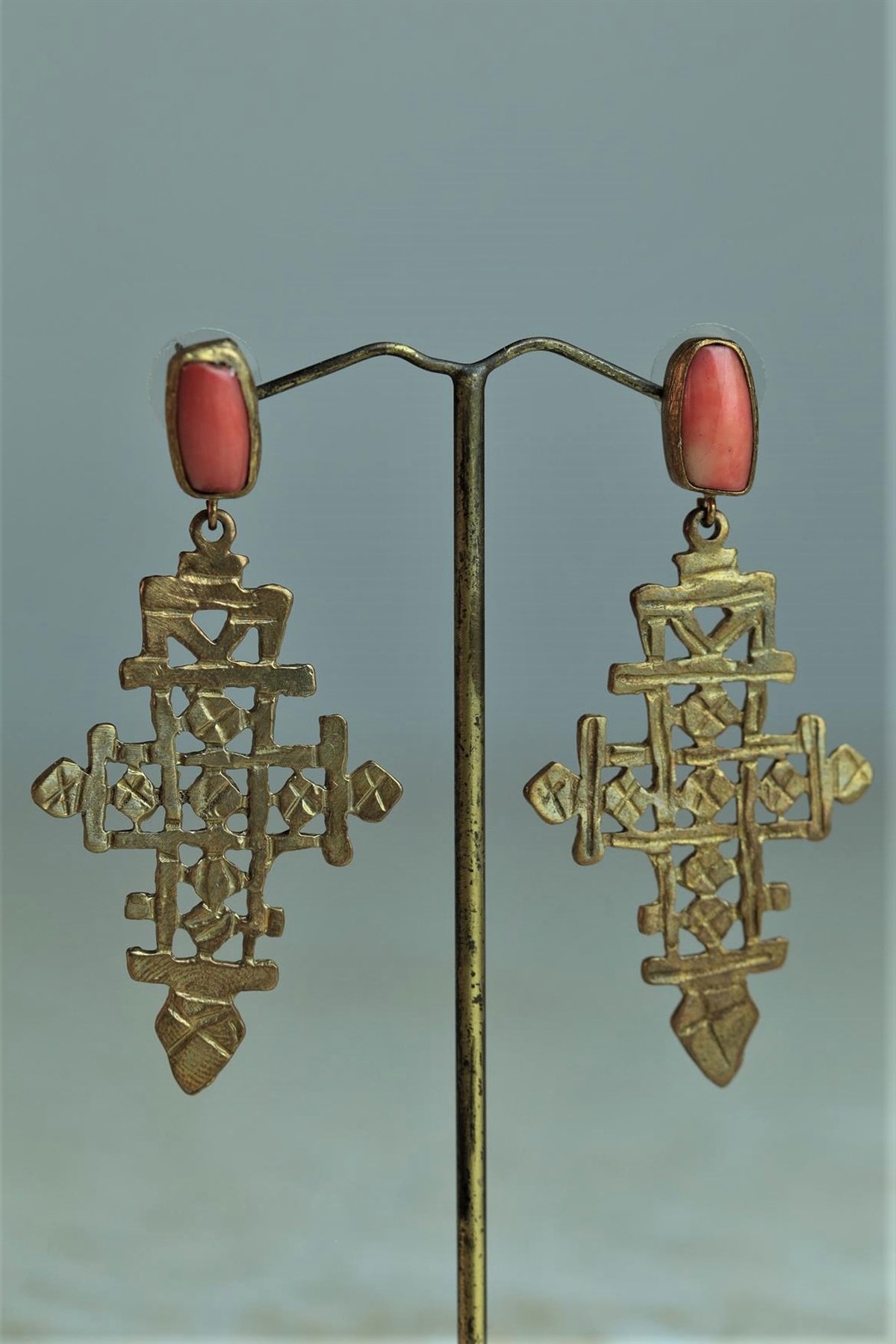 Mercan Taşlı Bronz Antik Tasarım Kolye - Şaman Butik Mercan Taşlı Bronz Antik Tasarım Kolye