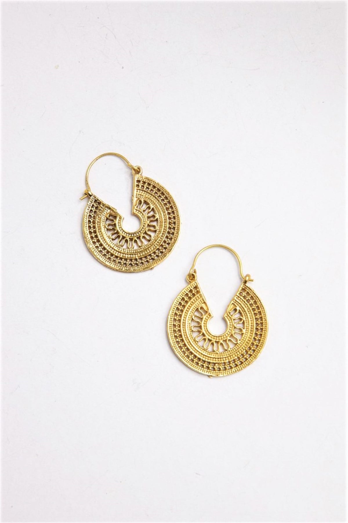  Spiral Motif İşlemeli Tasarım Küçük Küpe