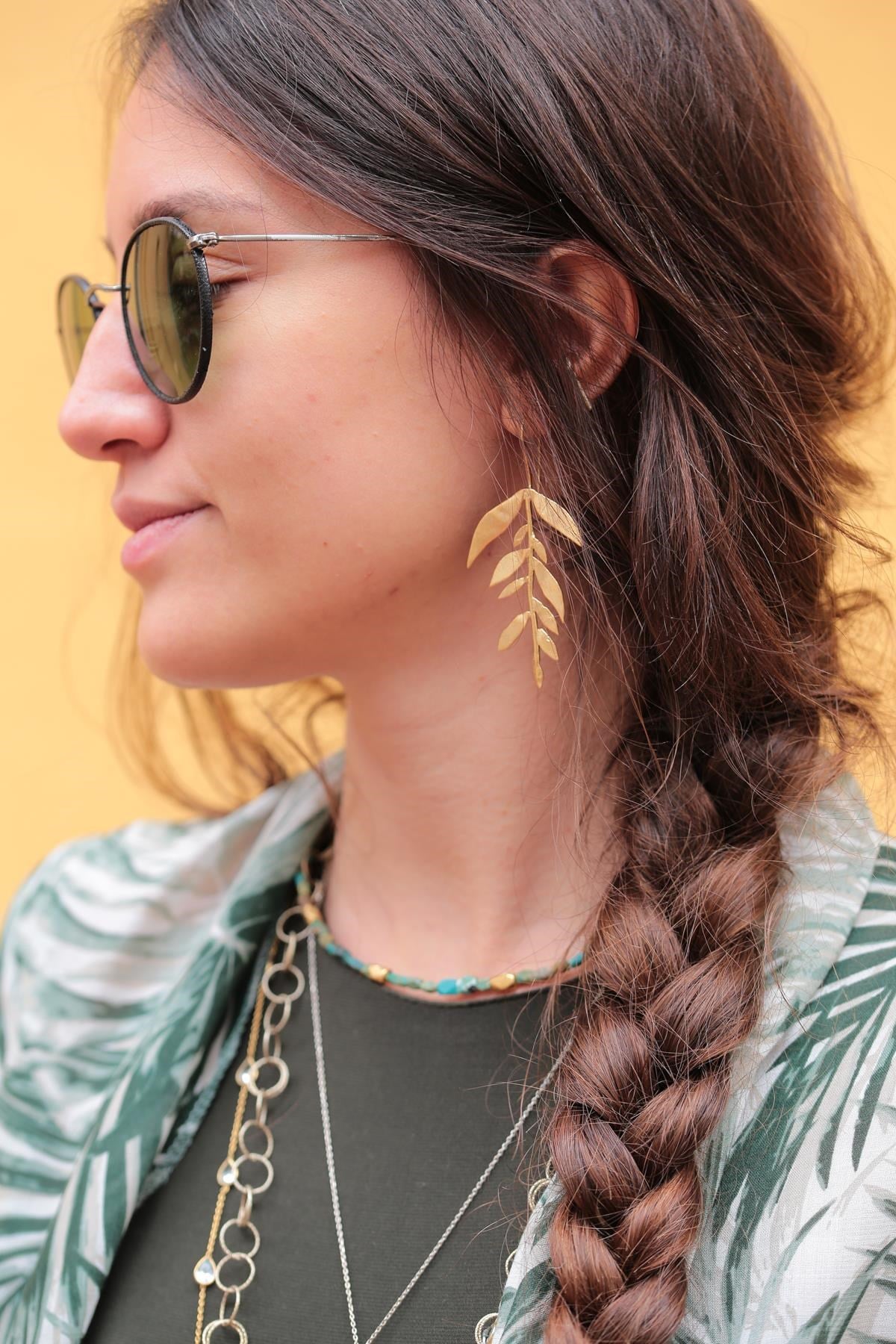 Yaprak Küpe - Şaman Butik Yaprak Küpe