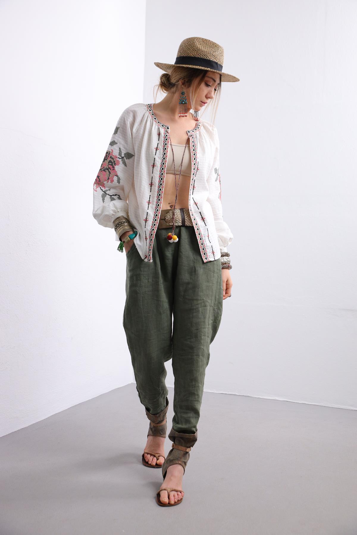 Haki Keten Judith Pantolon · 2