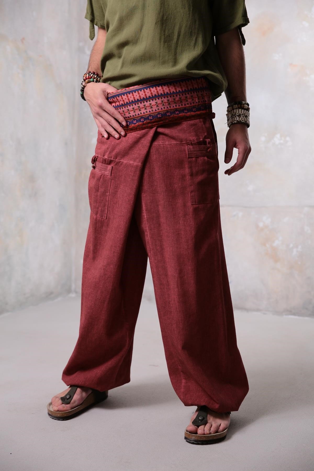 Brick Red Fisherman's Pants - Şaman Butik | Shop Online Brick Red Fisherman's Pants