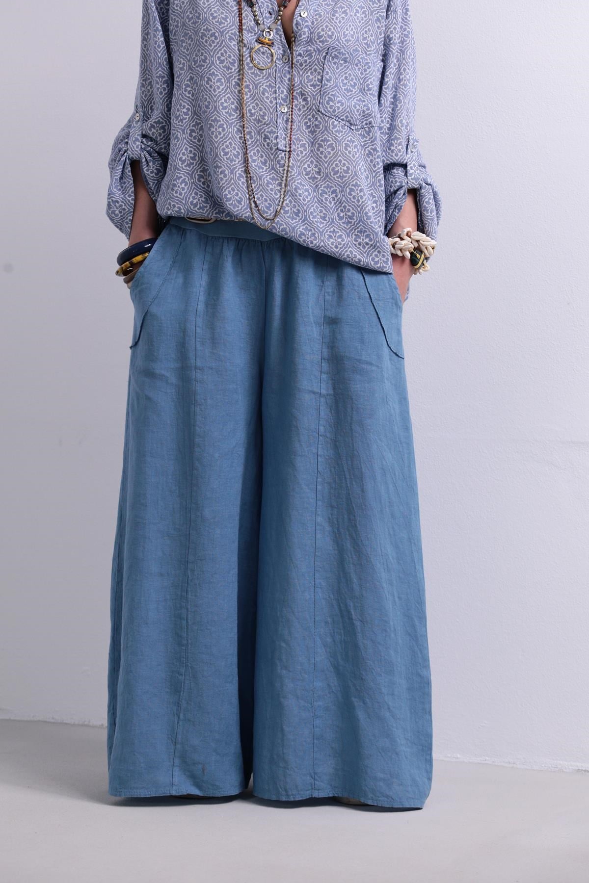 Blue Asena Pants - Saman Butik | Shop Online Blue Asena Pants