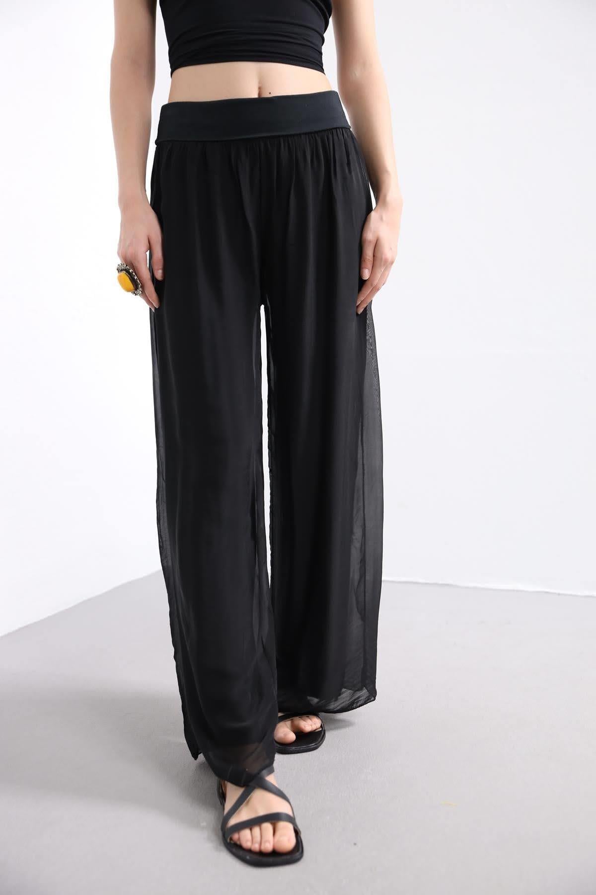  Siyah İpek Pantolon