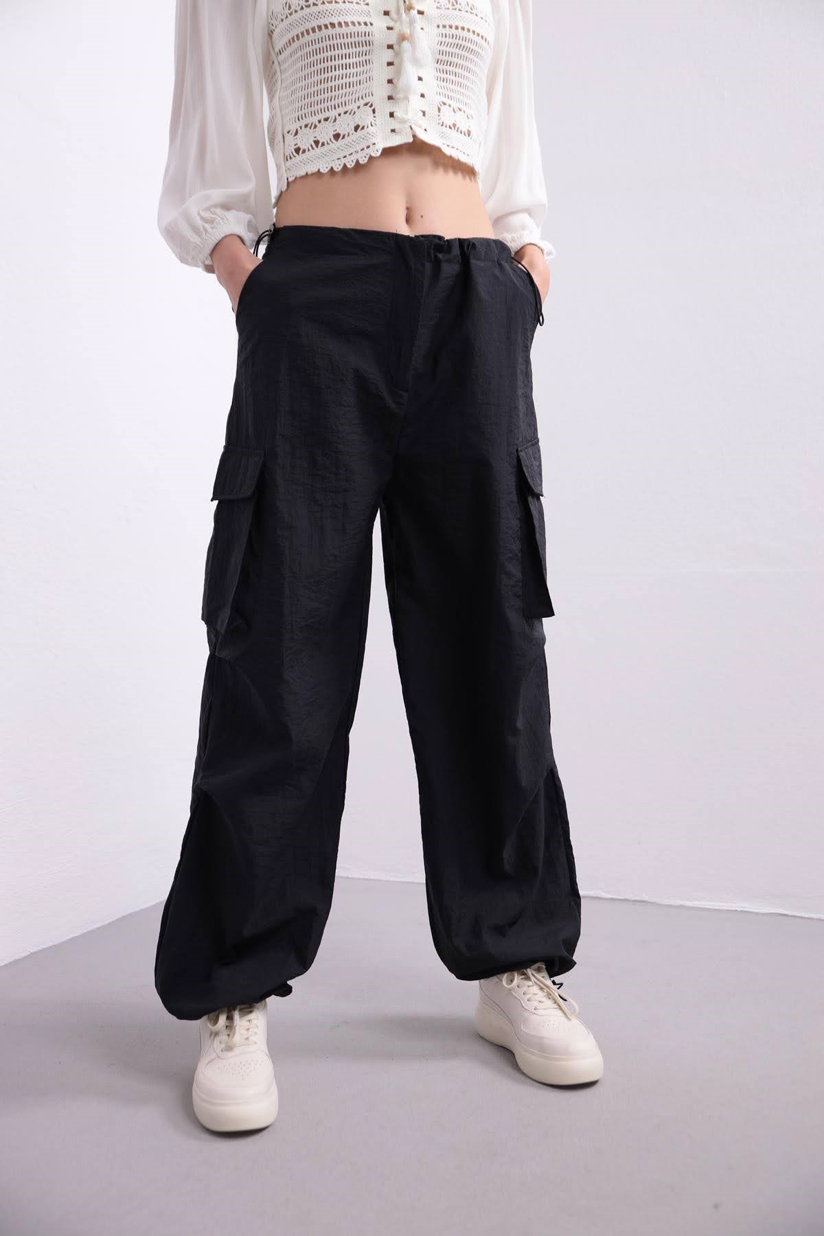 Siyah Kargo Cep Pantolon - Şaman Butik - Bohem Giyim ve Aksesuar | Kadın & Erkek Siyah Kargo Cep Pantolon