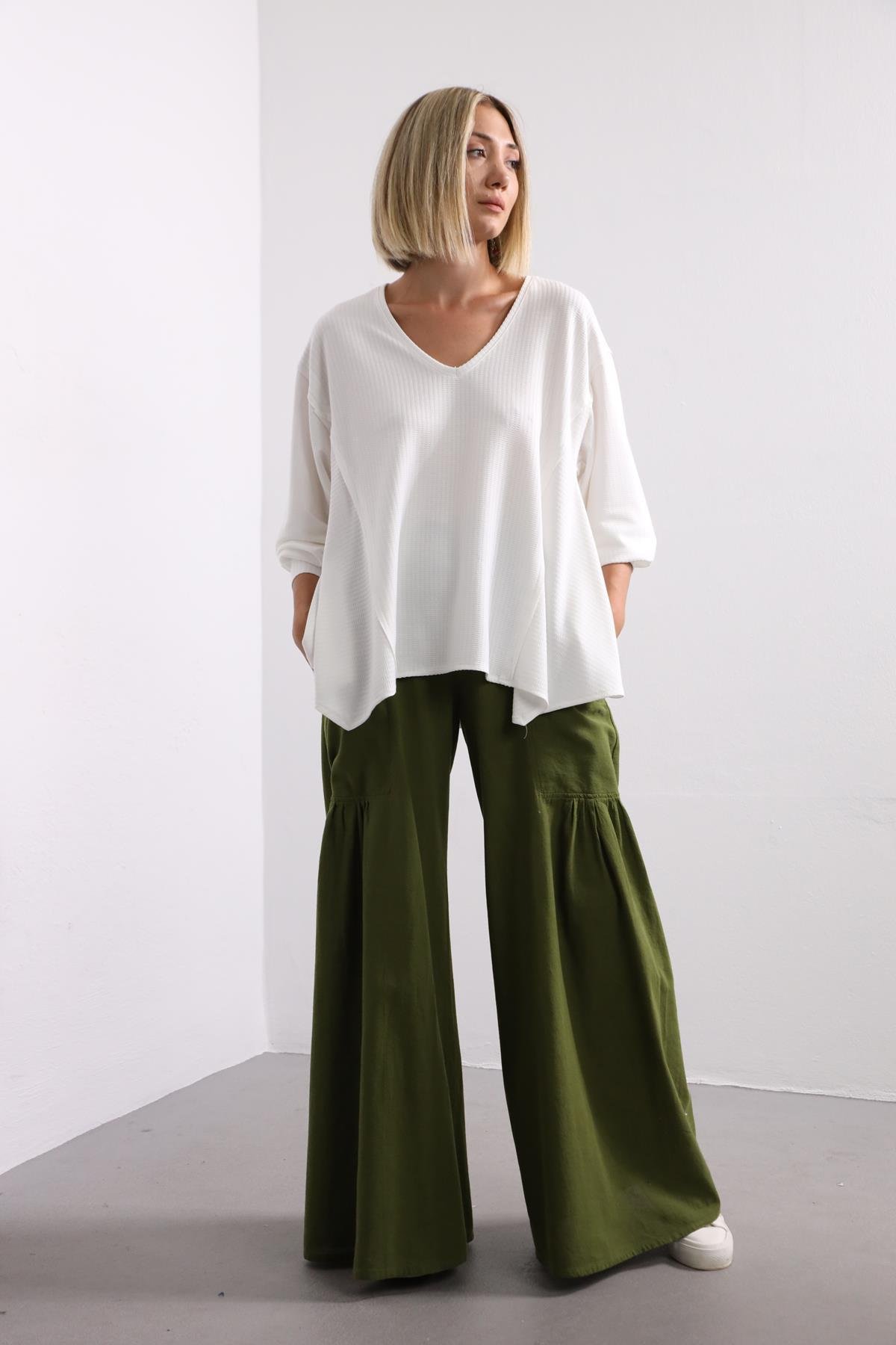  Green Nora Trousers - Şaman Butik | Boho Fashion  Green Nora Trousers