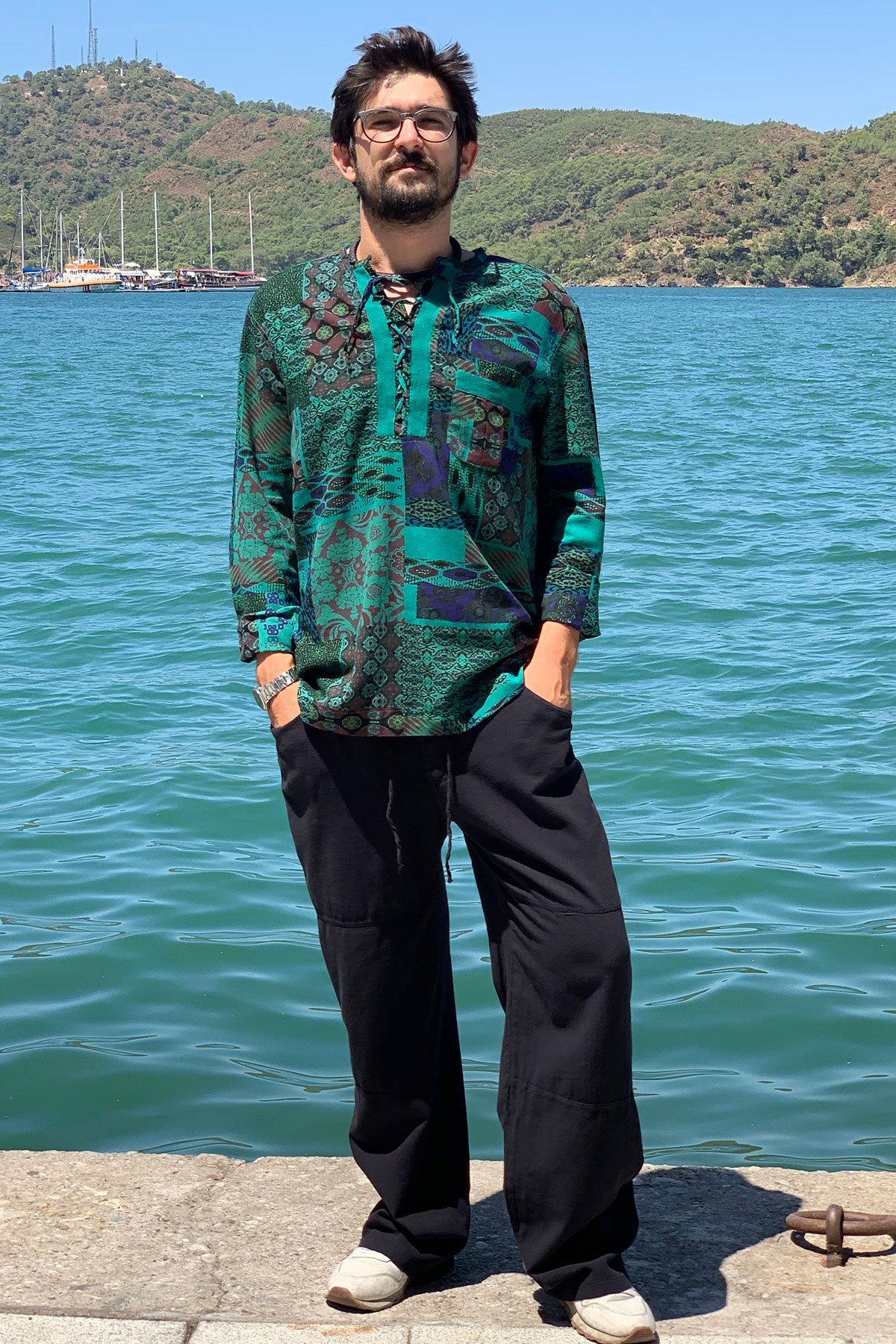 Patch Printed Long Sleeve Shirt