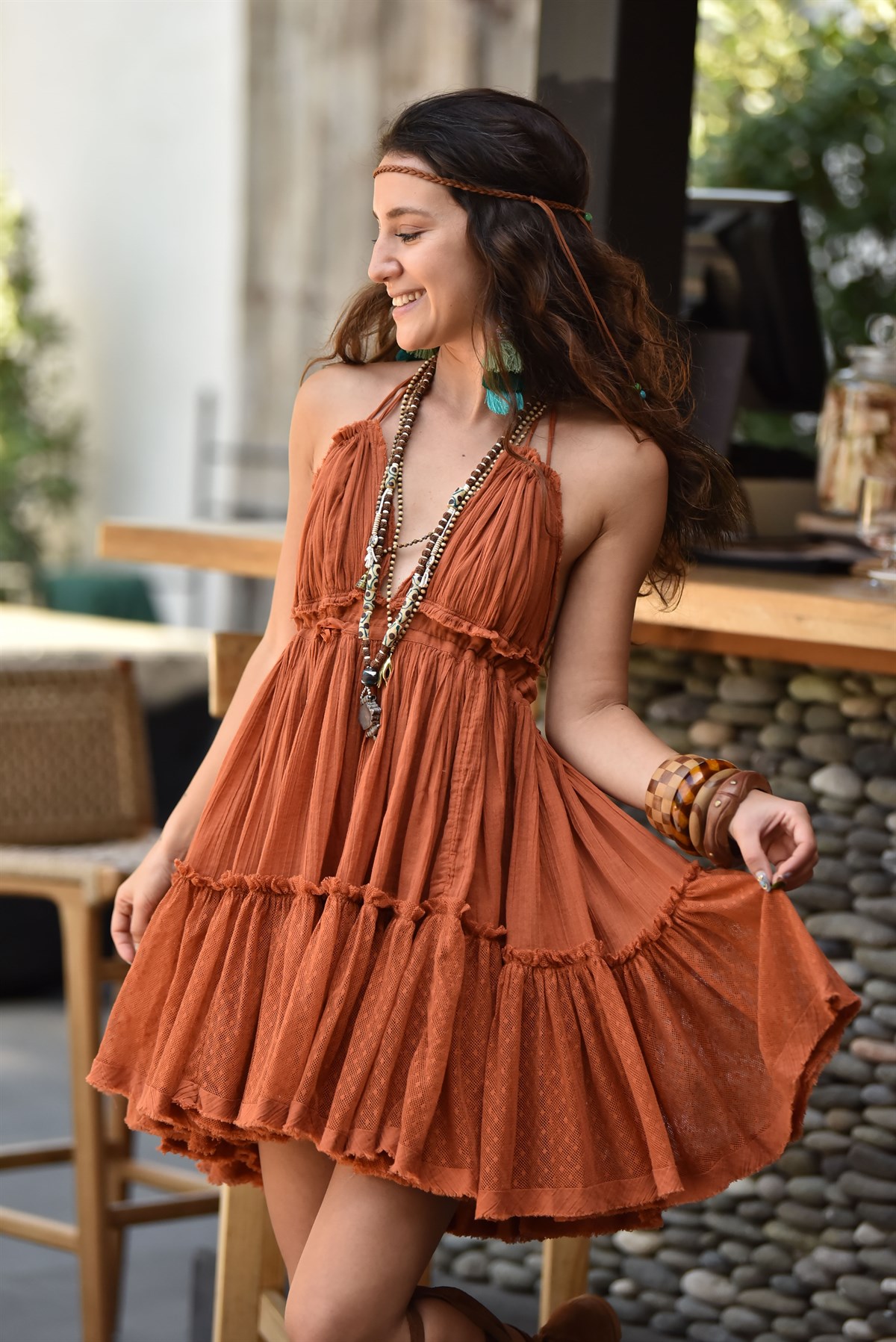 Turuncu Mini Bohem Elbise - Şaman Butik - Bohem Giyim ve Aksesuar | Kadın &  Erkek
