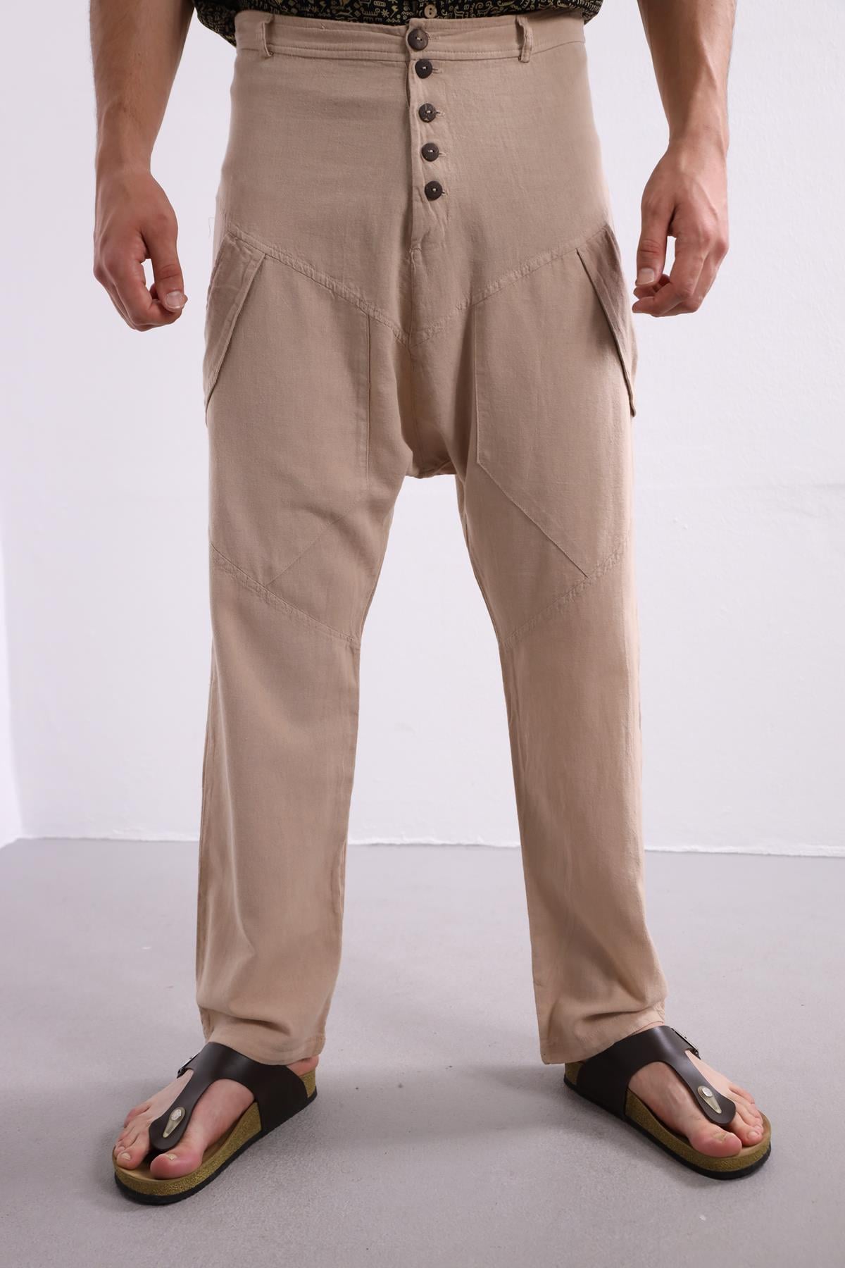 Bej Cortez Şalvar - Şaman Butik Bej Cortez Şalvar