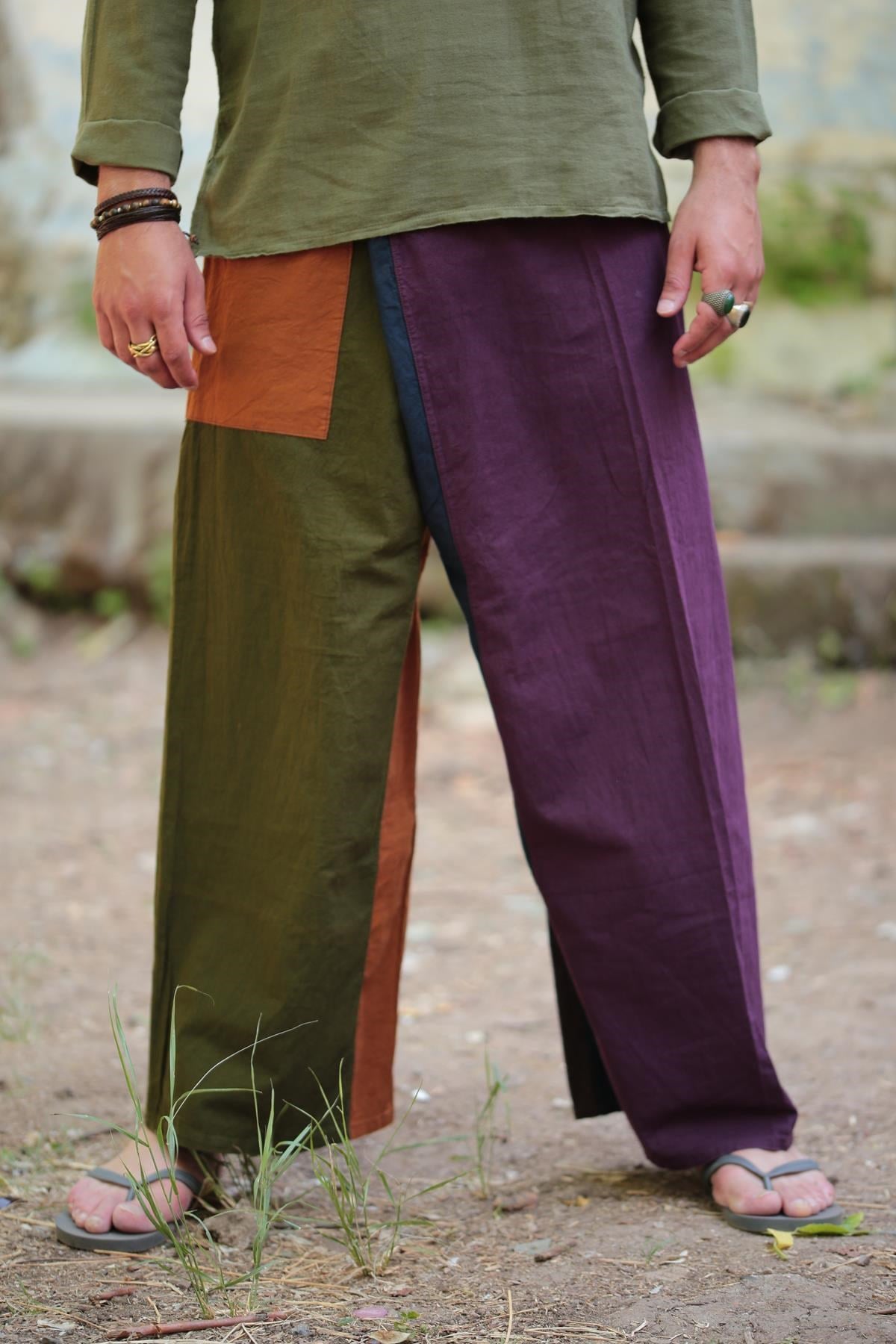 Haki Rahat Kesim Beli Bağlamalı Balıkçı Pantolon - Şaman Butik Haki Rahat Kesim Beli Bağlamalı Balıkçı Pantolon