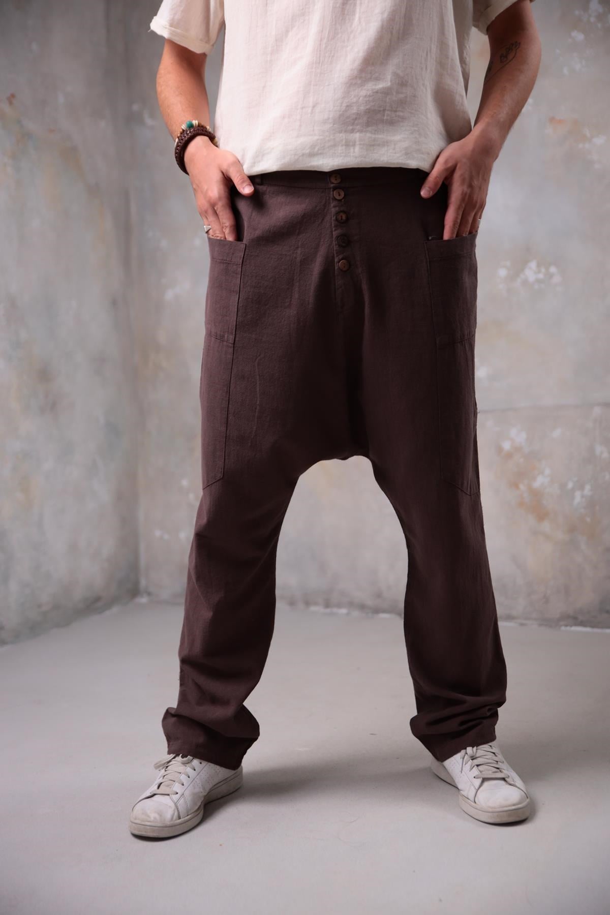 Kahverengi Şam Şalvar - Şaman Butik Kahverengi Şam Şalvar