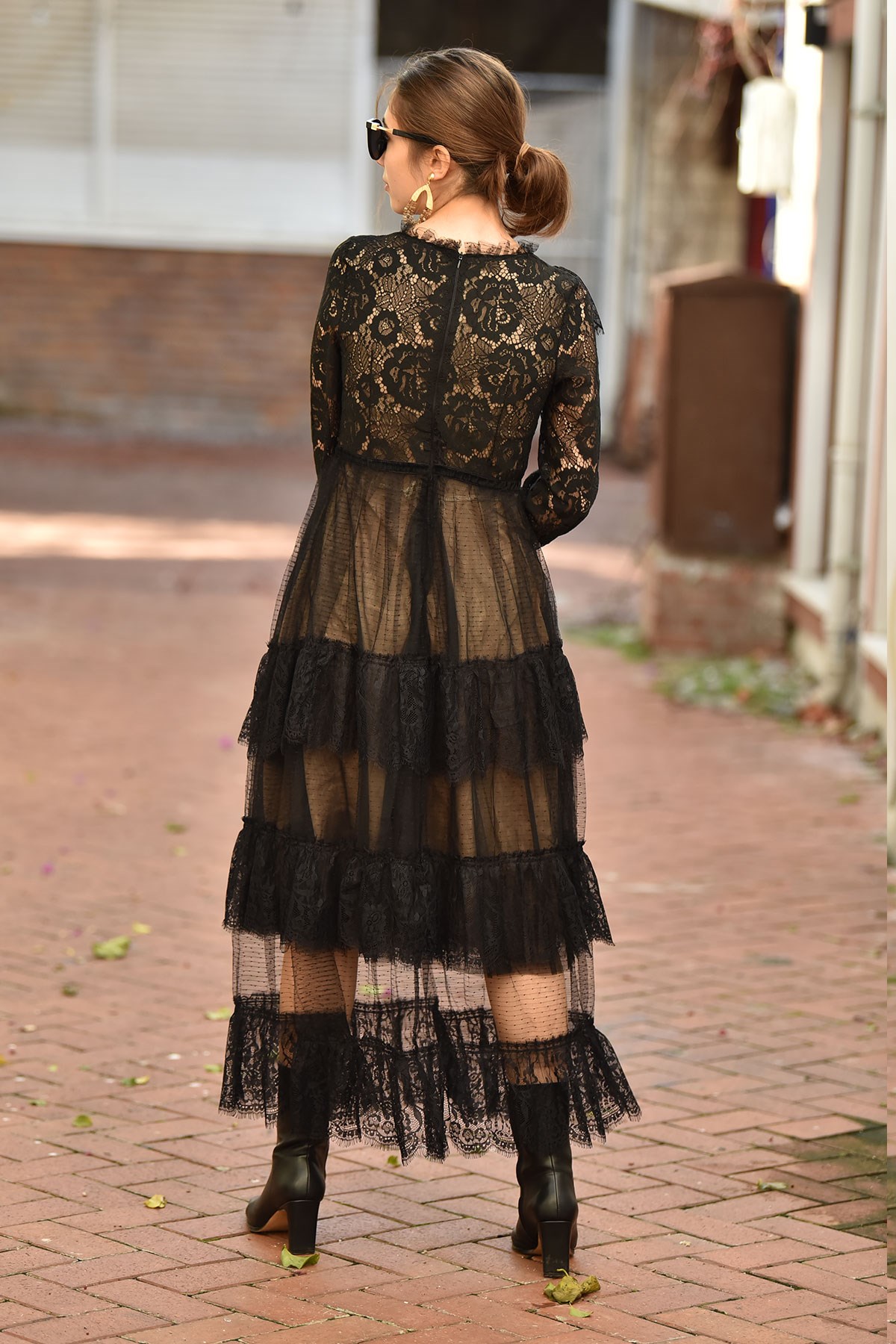 Black Lace Gothic Dress - Şaman Butik | Boho Fashion