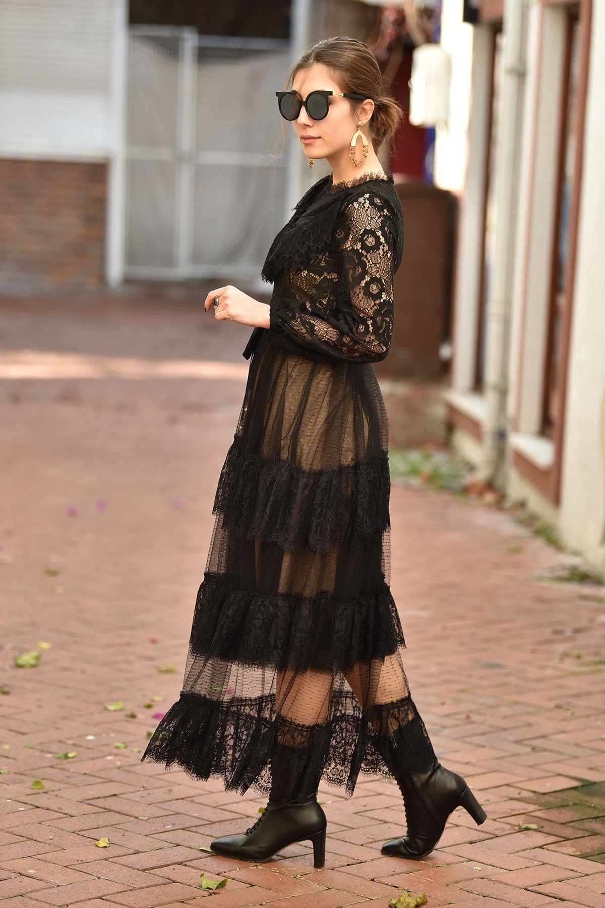 Siyah Dantelli Gotik Elbise - Şaman Butik - Bohem Giyim ve Aksesuar | Kadın  & Erkek