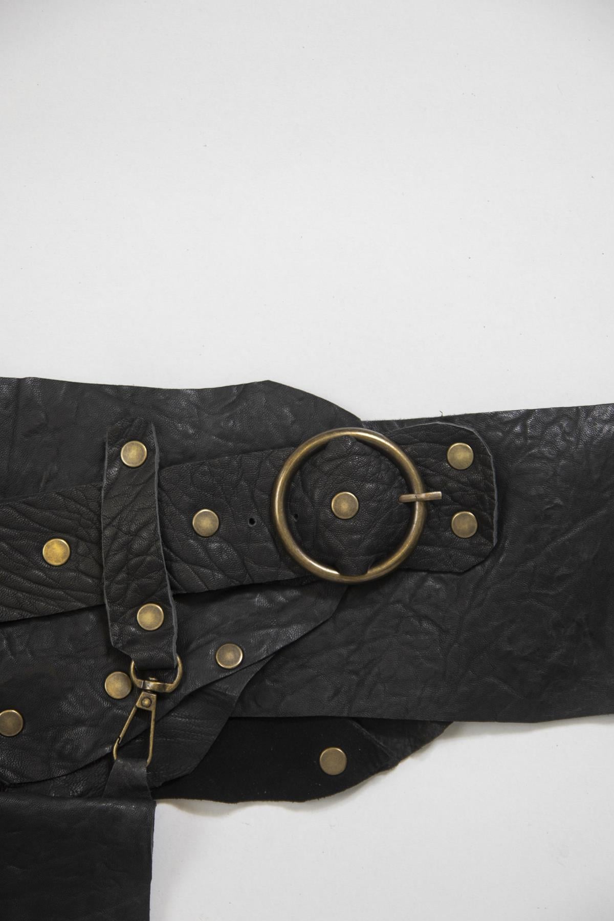 Siyah Deri Cepli Kemer