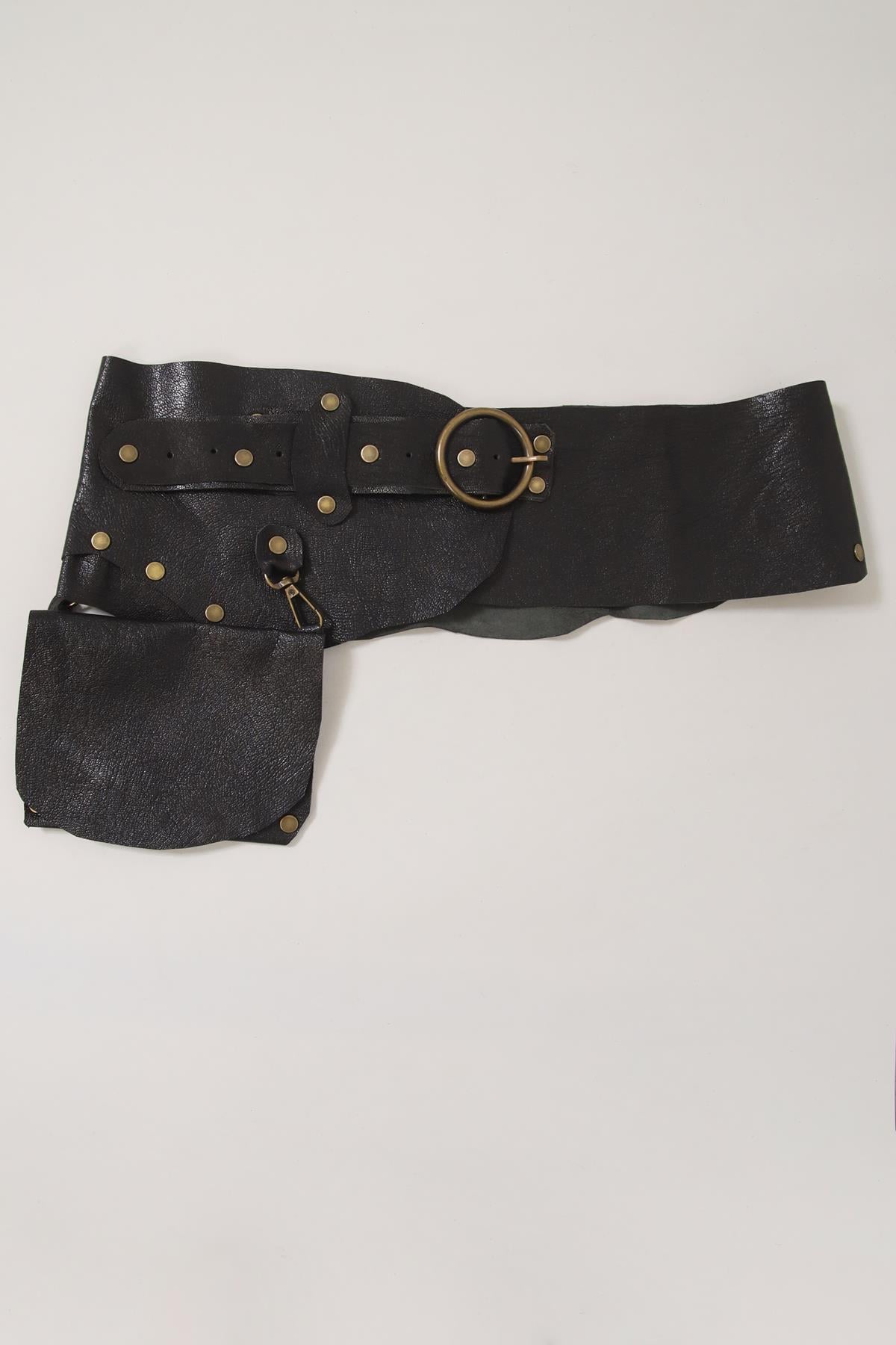 Siyah Deri Cepli Kemer