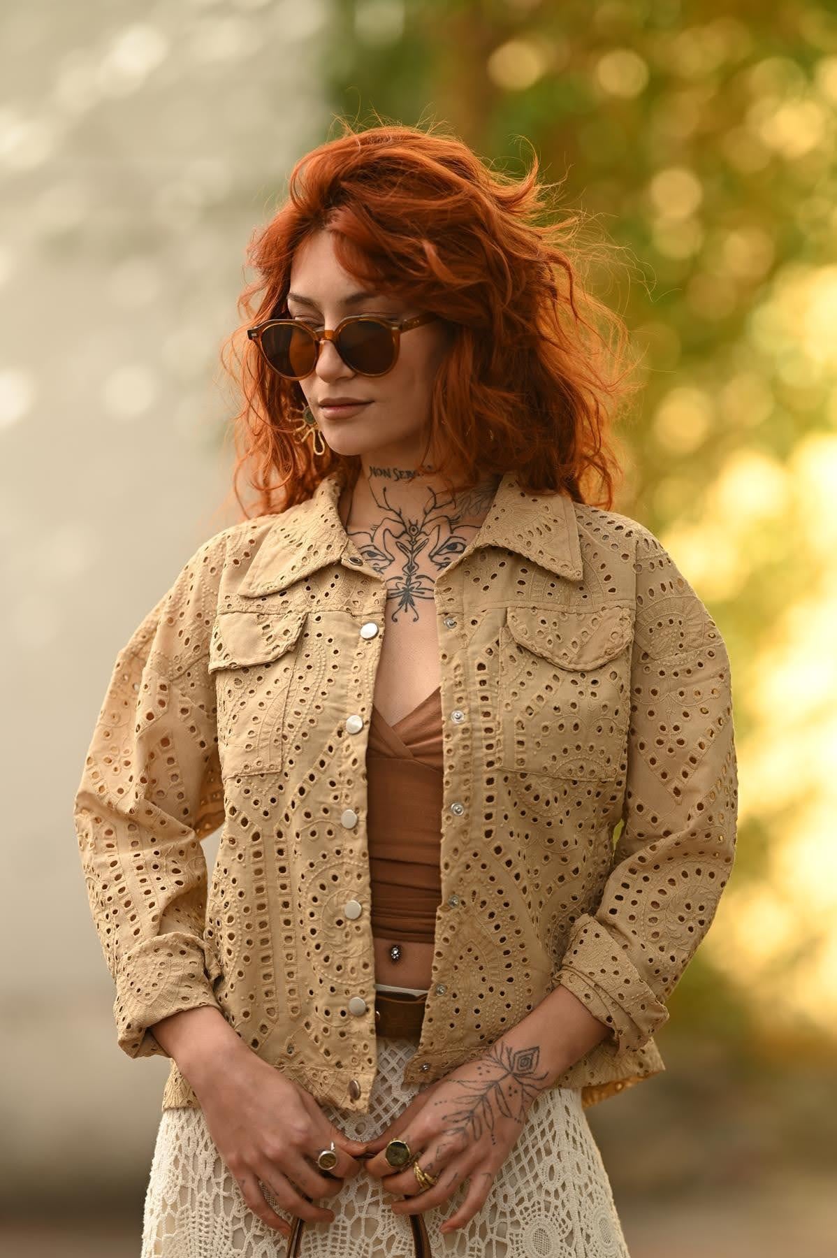 Milky Brown Scallop Jacket