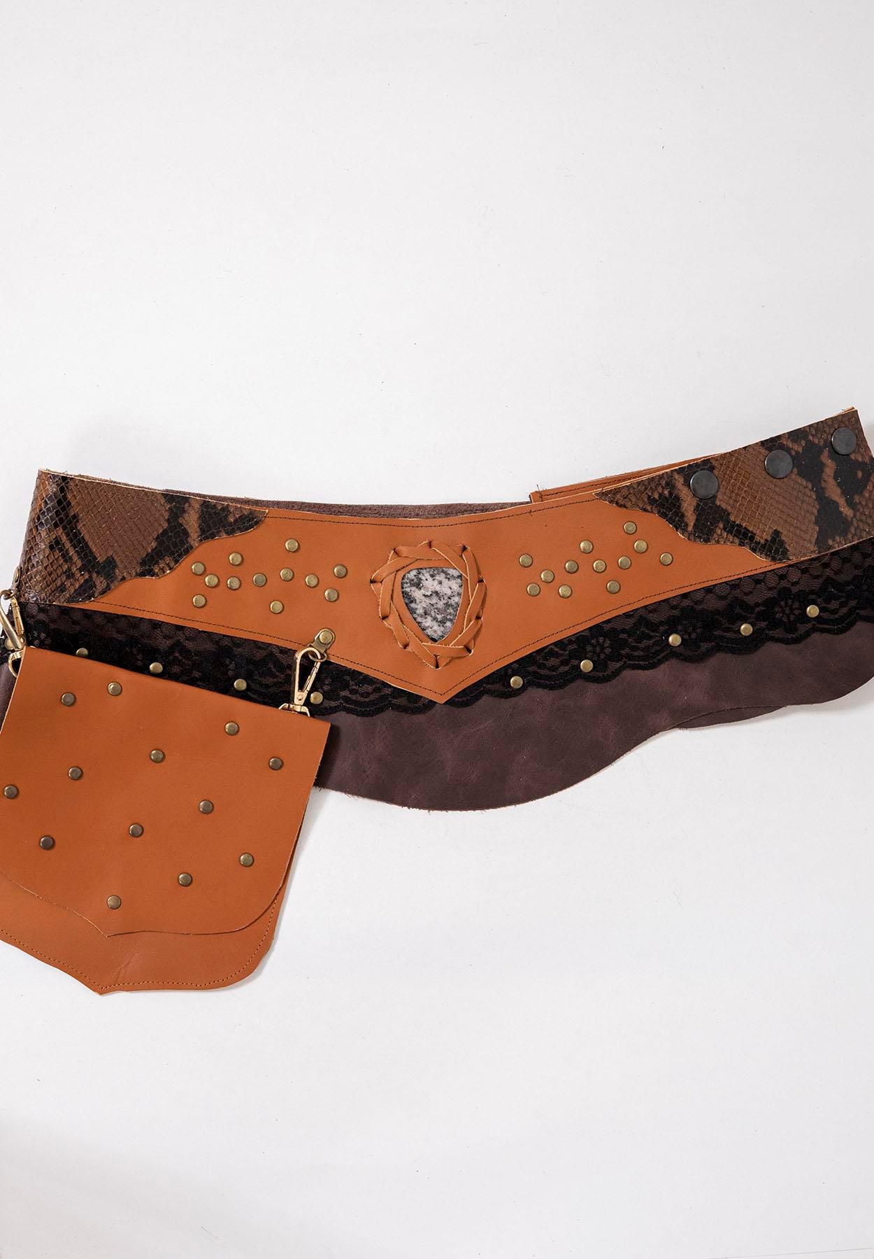 Taba Dantelli Cepli Deri Kemer