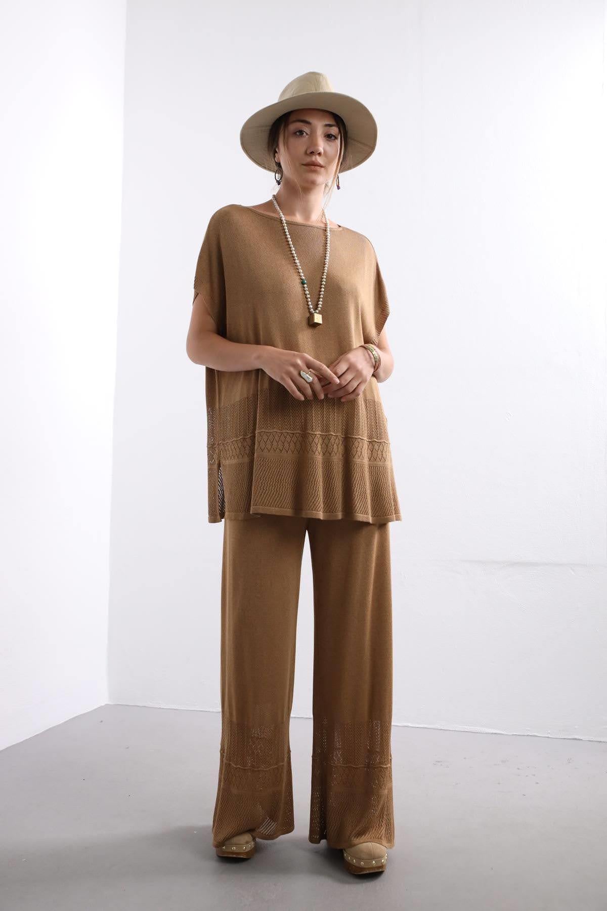 Camel Triko Takım - Şaman Butik Camel Triko Takım