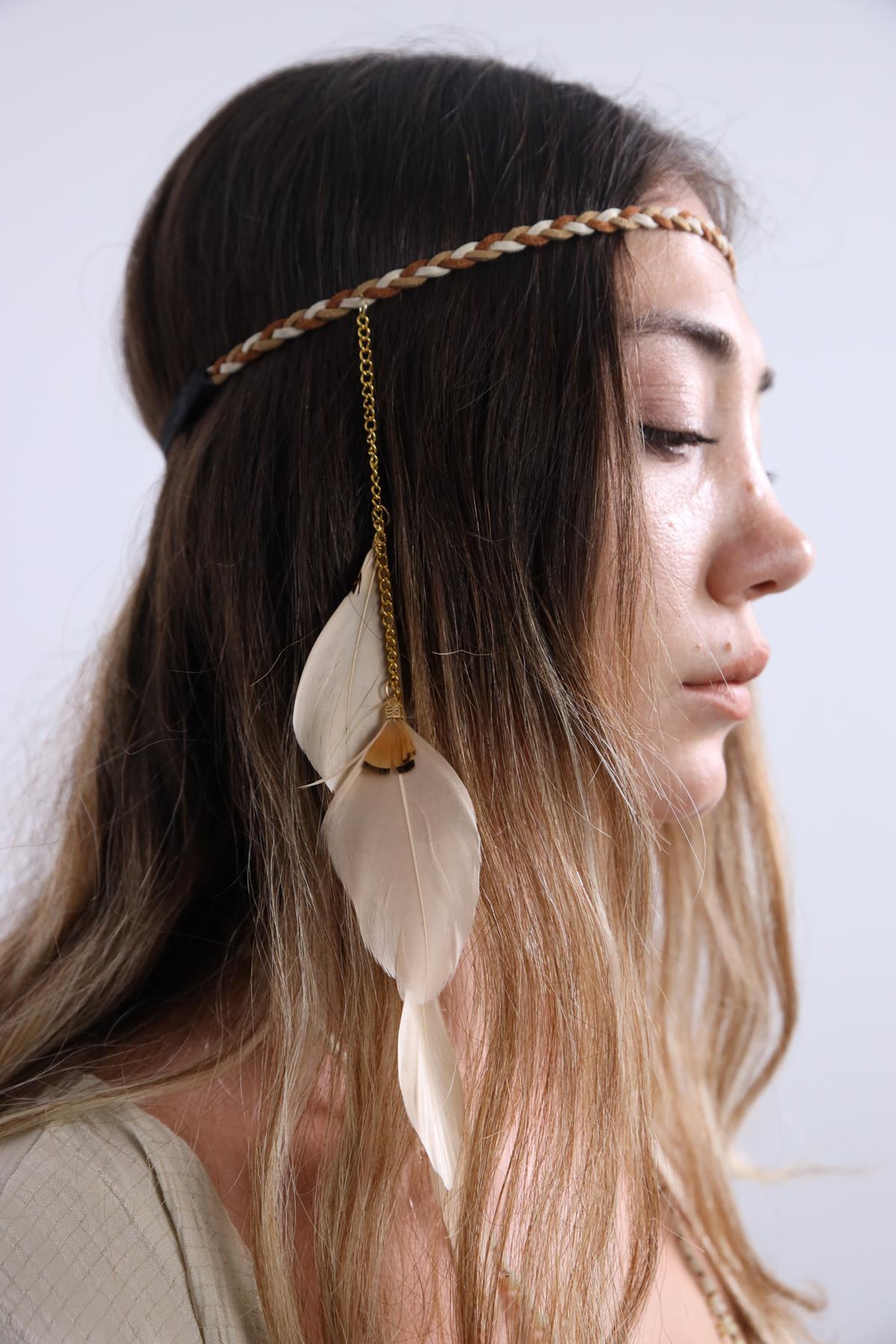 Zincirli Tüylü Saç Bandı - Şaman Butik - Bohem Giyim ve Aksesuar | Kadın &  Erkek