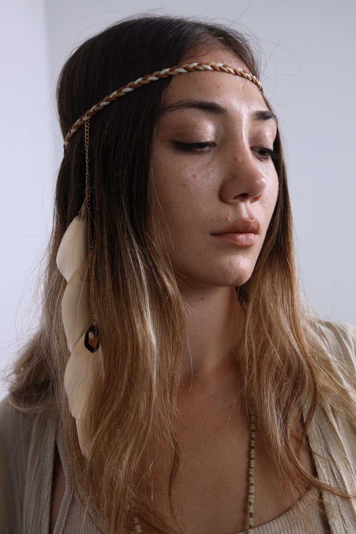 Zincirli Tüylü Saç Bandı - Şaman Butik - Bohem Giyim ve Aksesuar | Kadın &  Erkek