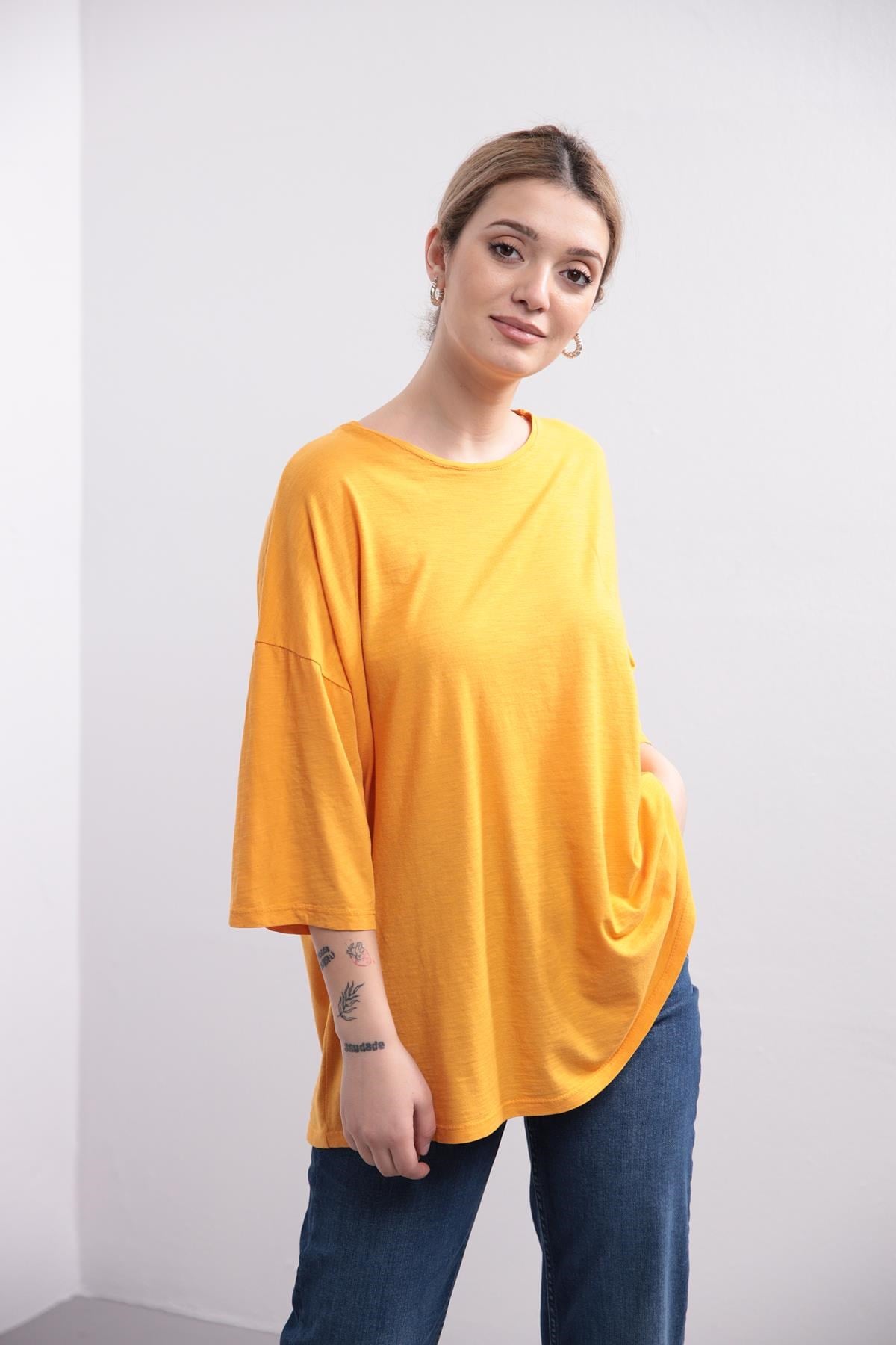 Turuncu Flamlı Tshirt - Şaman Butik Turuncu Flamlı Tshirt