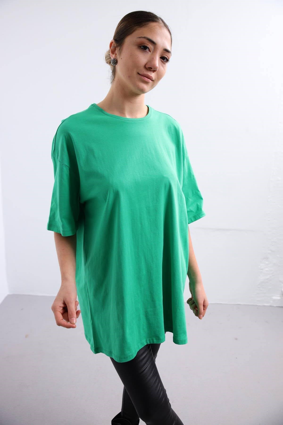 Yeşil Oversize Tshirt - Şaman Butik Yeşil Oversize Tshirt