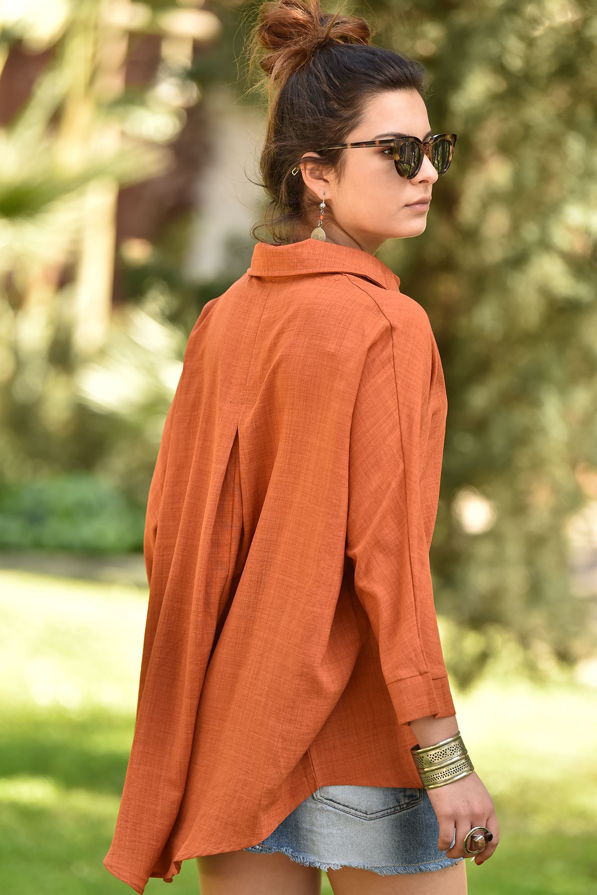 Turuncu Salaş Gömlek - Şaman Butik - Bohem Giyim ve Aksesuar | Kadın & Erkek