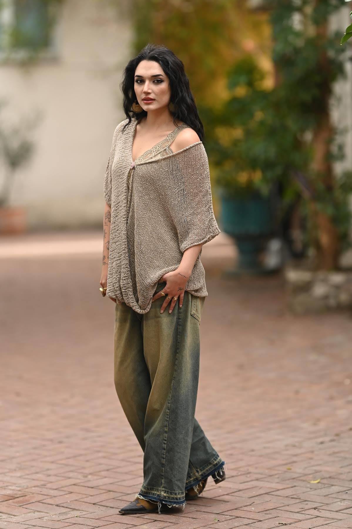 Mink Single Button Mercerized Judith Tunic