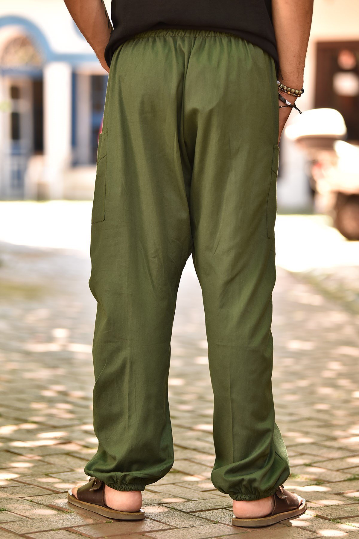 Yeşil Paçası Lastikli Erkek Pantolon - Şaman Butik - Bohem Giyim ve  Aksesuar | Kadın & Erkek