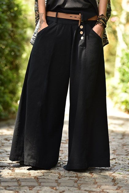 Siyah 5 Düğmeli Pantolon - Şaman Butik  - Online Alışveriş Sitesi | Kadın ve Erkek Giyim Siyah 5 Düğmeli Pantolon